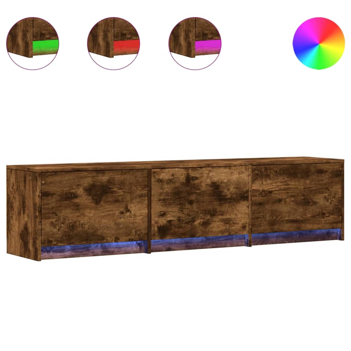 vidaXL Ντουλάπι TV Καπνιστό Δρύς 165 x 34 x 40 εκ. Επεξεργασμένο ξύλο