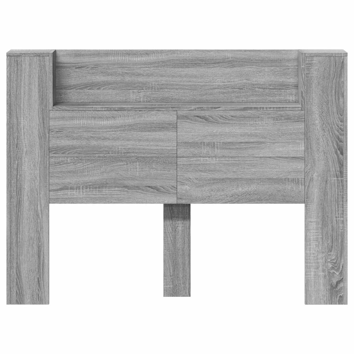 vidaXL Κεφαλάρι Ντουλάπι με LED Γκρίζο Σονομα 140 x 16,5 x 103,5 cm