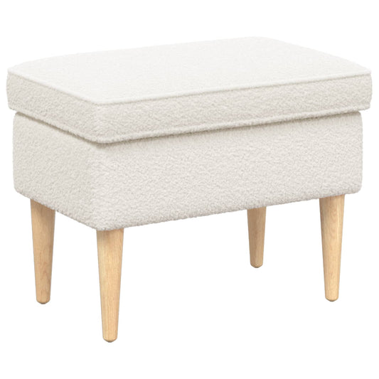vidaXL Πολυθρόνα Ποδιών Κρεμ 55 x 35 x 41 εκ Μπουκλέ