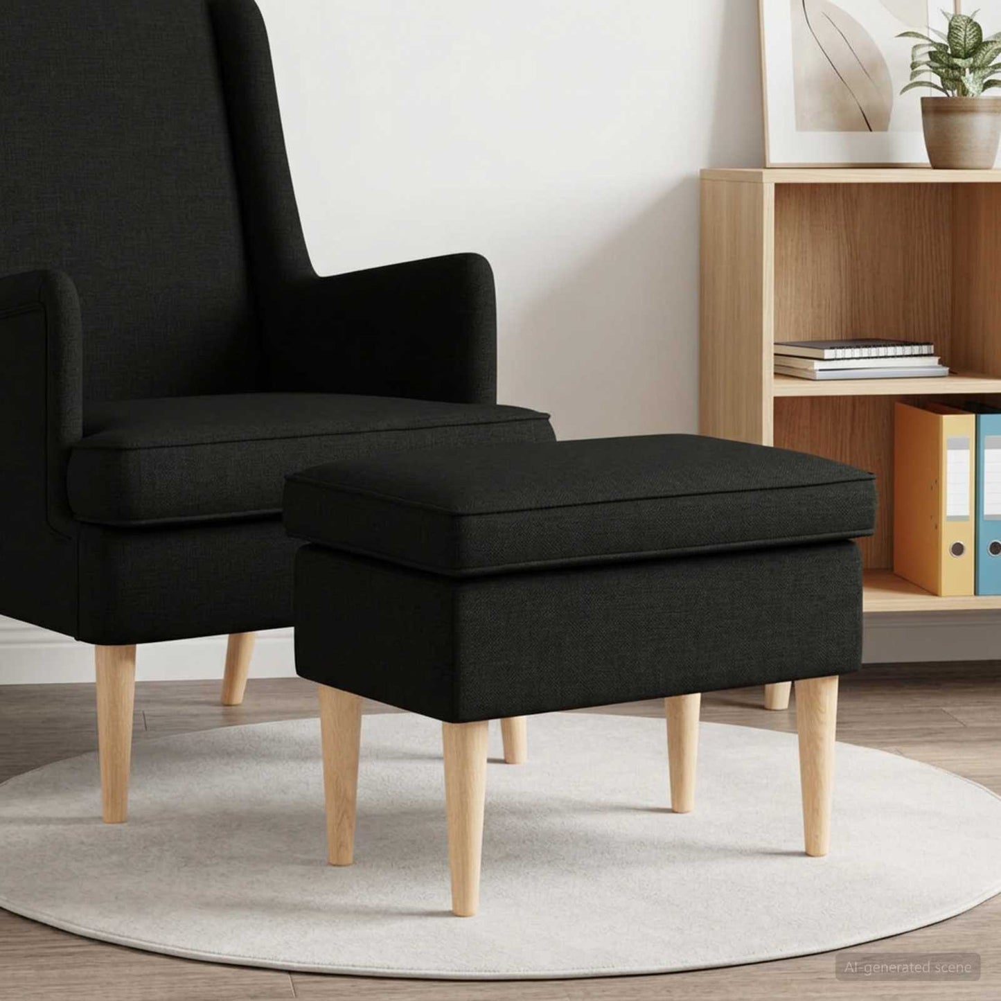 vidaXL Πολυθρόνα Ποδιών Μαύρο 55 x 35 x 41 εκ Ύφασμα