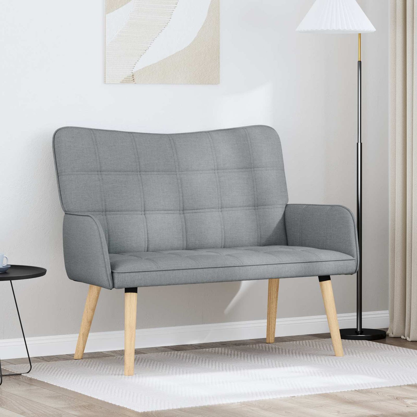 vidaXL Διθέσιος Καναπές Ανοιχτό γκρι 115 x 61 x 87 εκ. ύφασμα