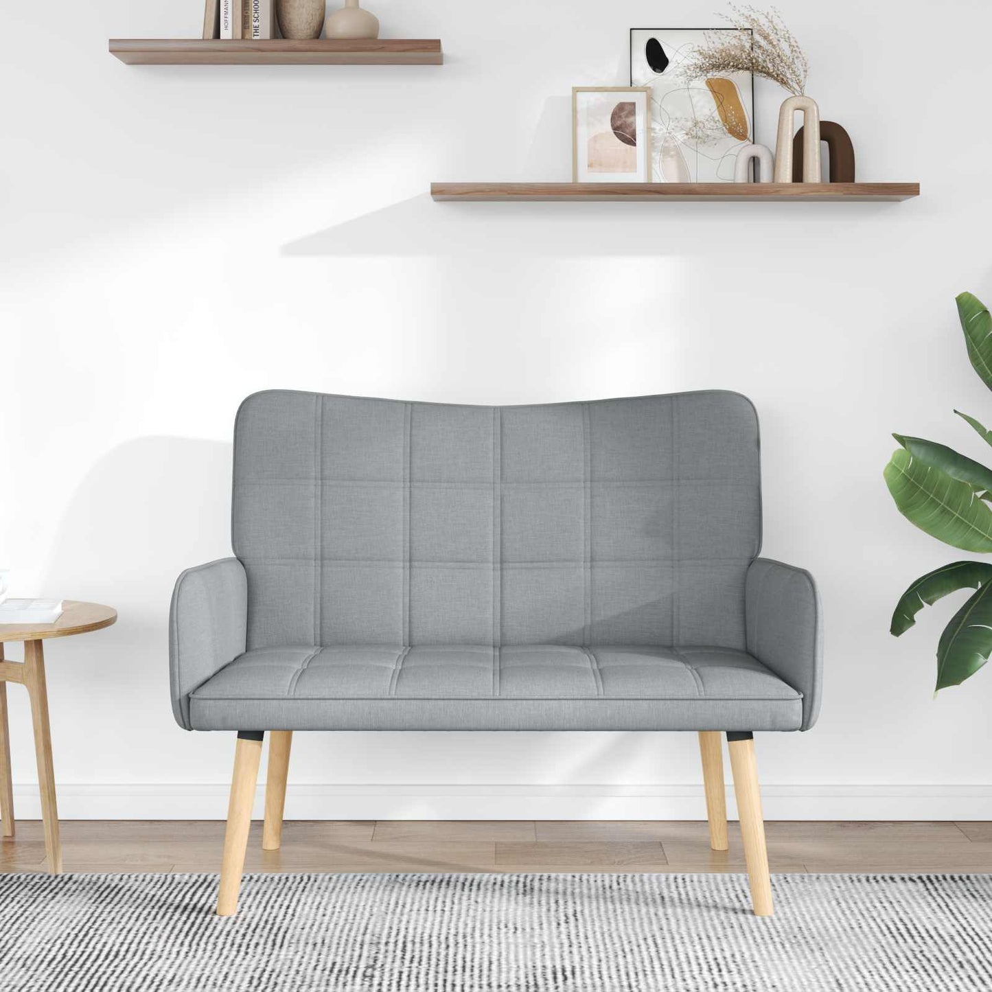 vidaXL Διθέσιος Καναπές Ανοιχτό γκρι 115 x 61 x 87 εκ. ύφασμα