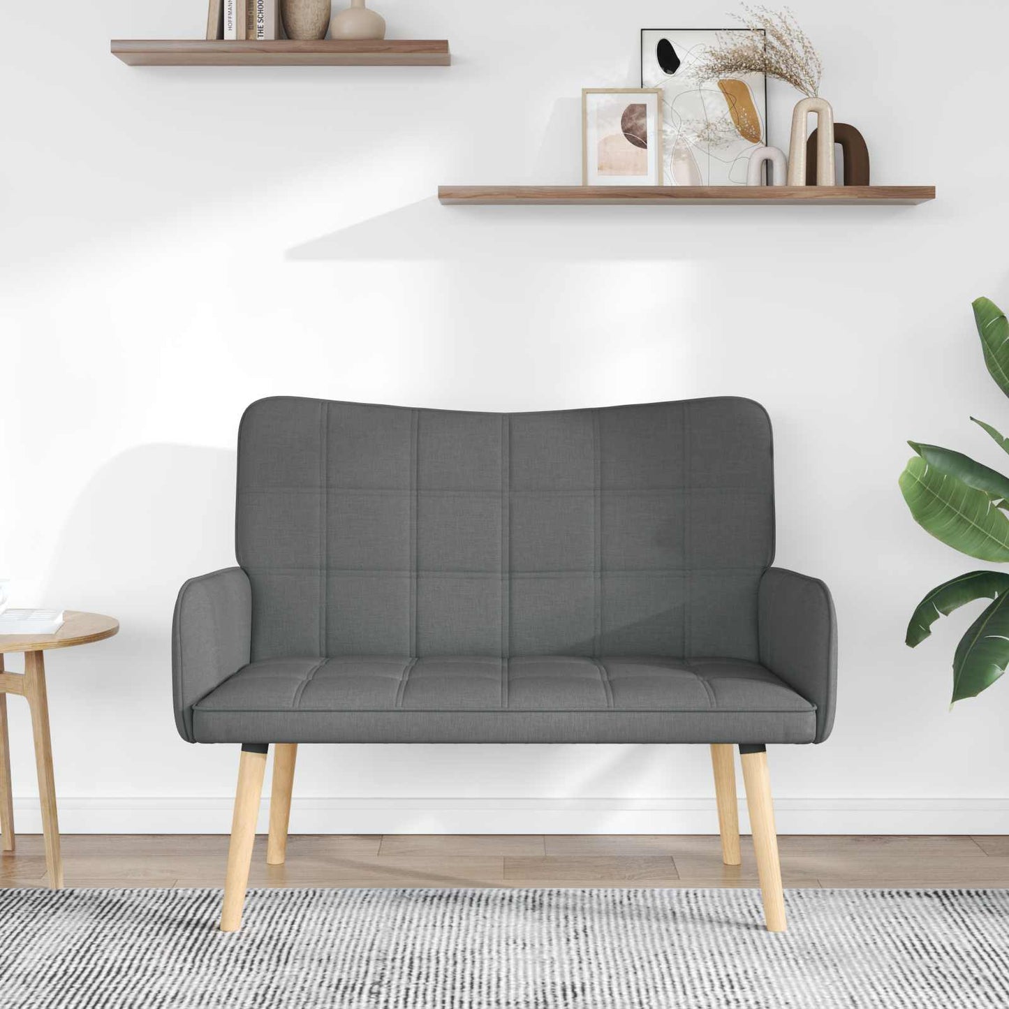 vidaXL Διθέσιος Καναπές Σκούρο Γκρι 115 x 61 x 87 εκ. ύφασμα