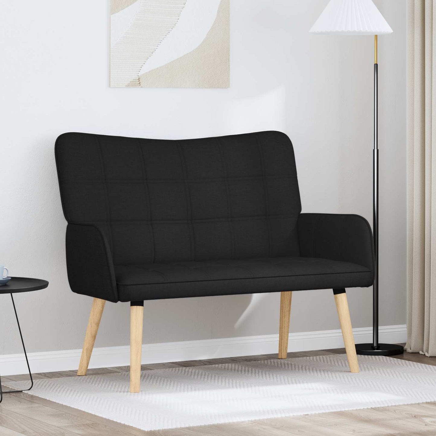 vidaXL Διθέσιος Καναπές Μαύρο 115 x 61 x 87 εκ. ύφασμα