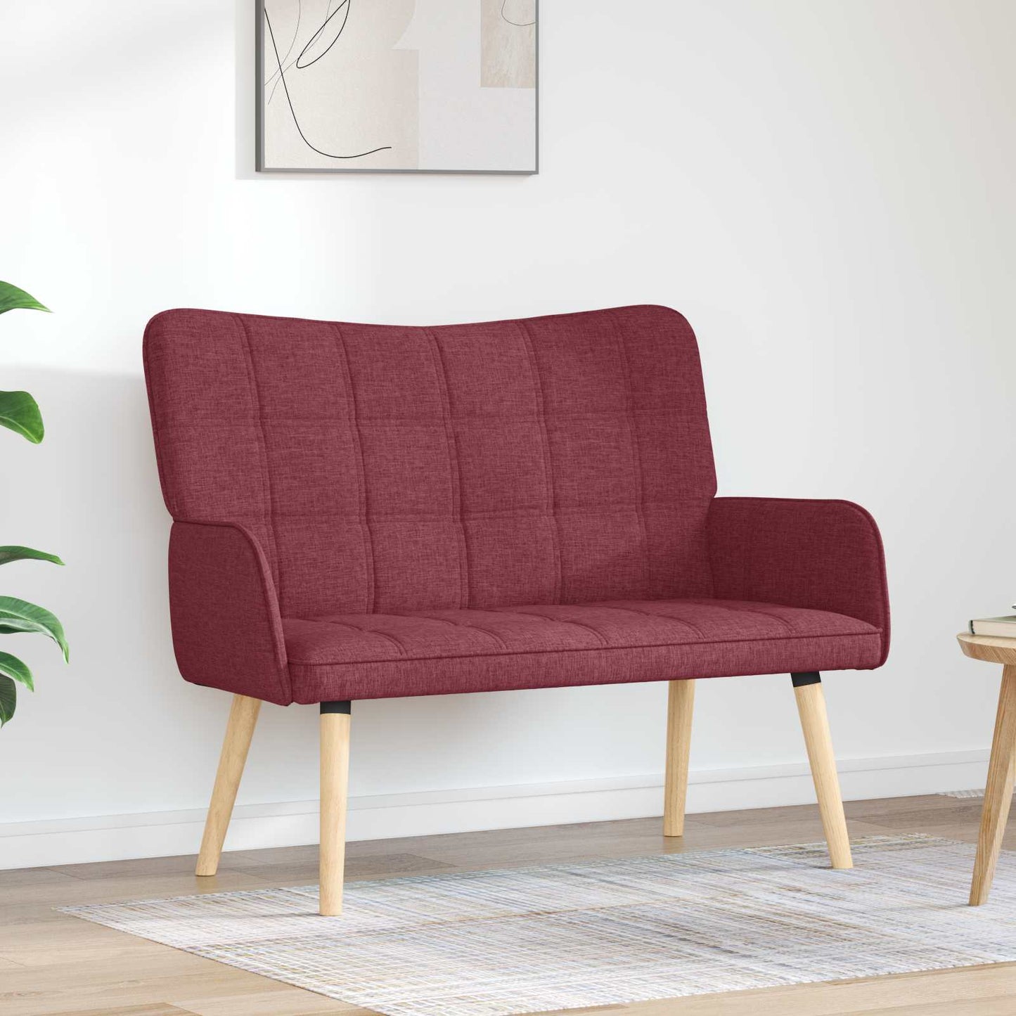 vidaXL Διθέσιος Καναπές Μπορντό 115 x 61 x 87 εκ. ύφασμα
