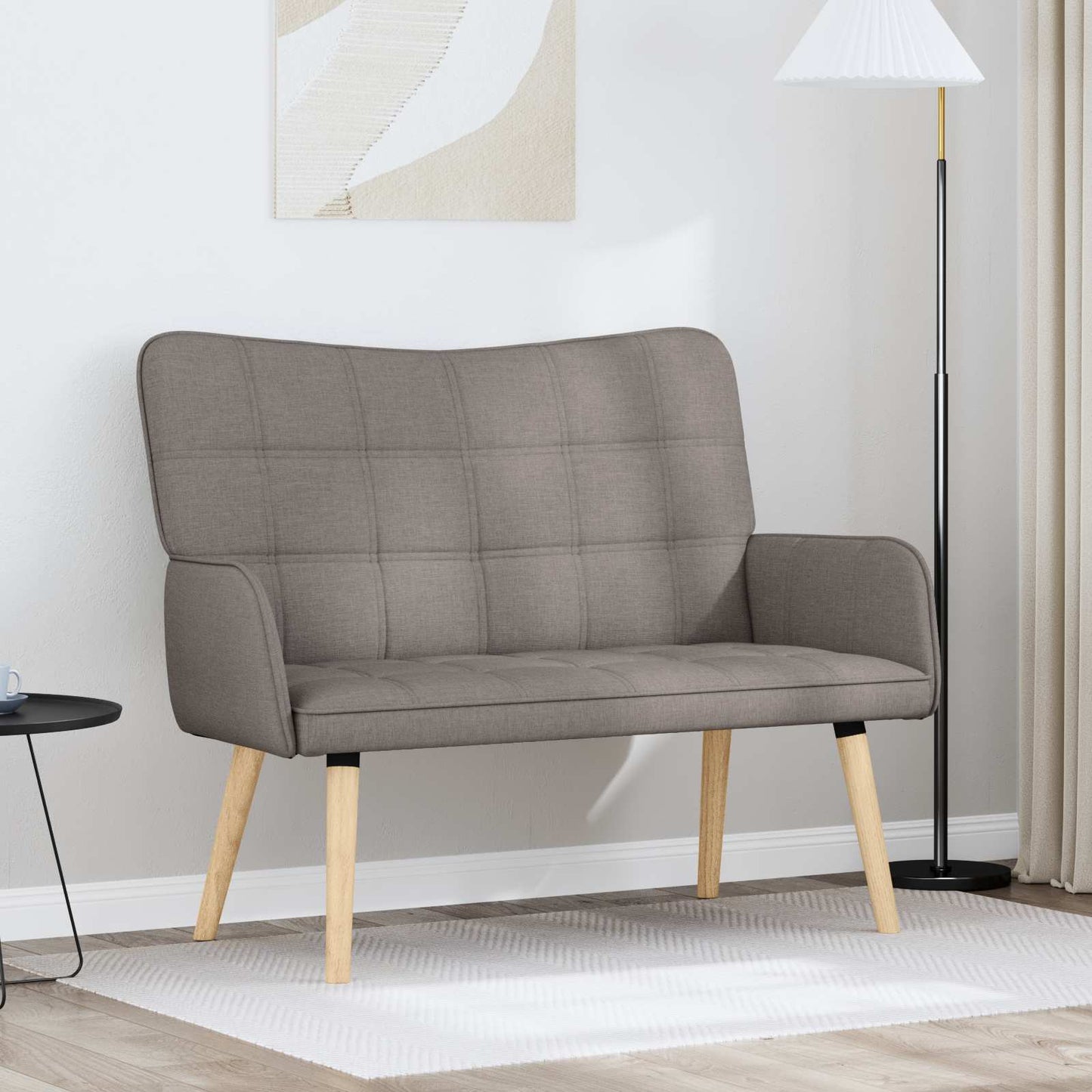 vidaXL Διθέσιος Καναπές Taupe 115 x 61 x 87 εκ. ύφασμα