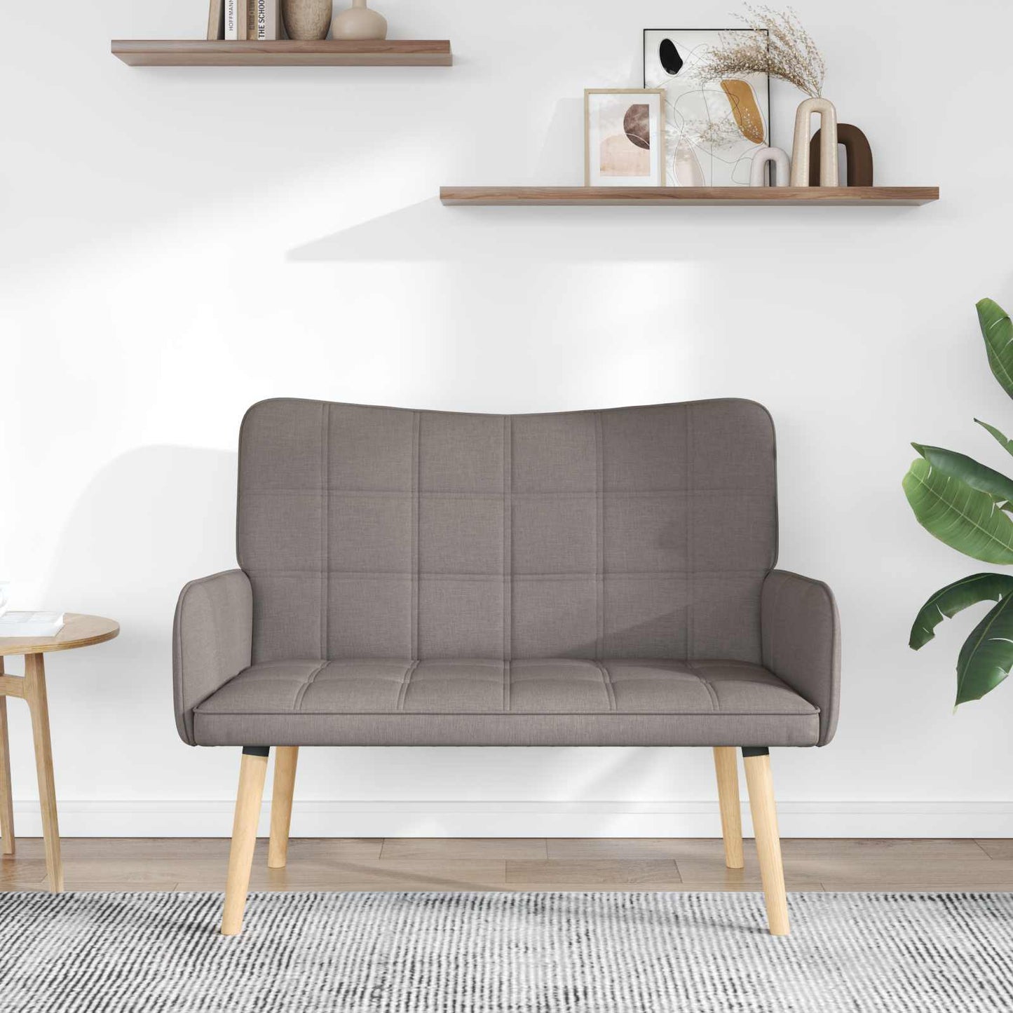 vidaXL Διθέσιος Καναπές Taupe 115 x 61 x 87 εκ. ύφασμα