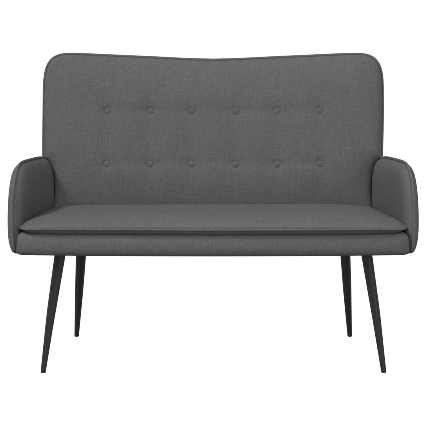 vidaXL Καναπές 2 ατόμων Σκούρο Γκρι 115 x 61 x 87 εκ. Ύφασμα