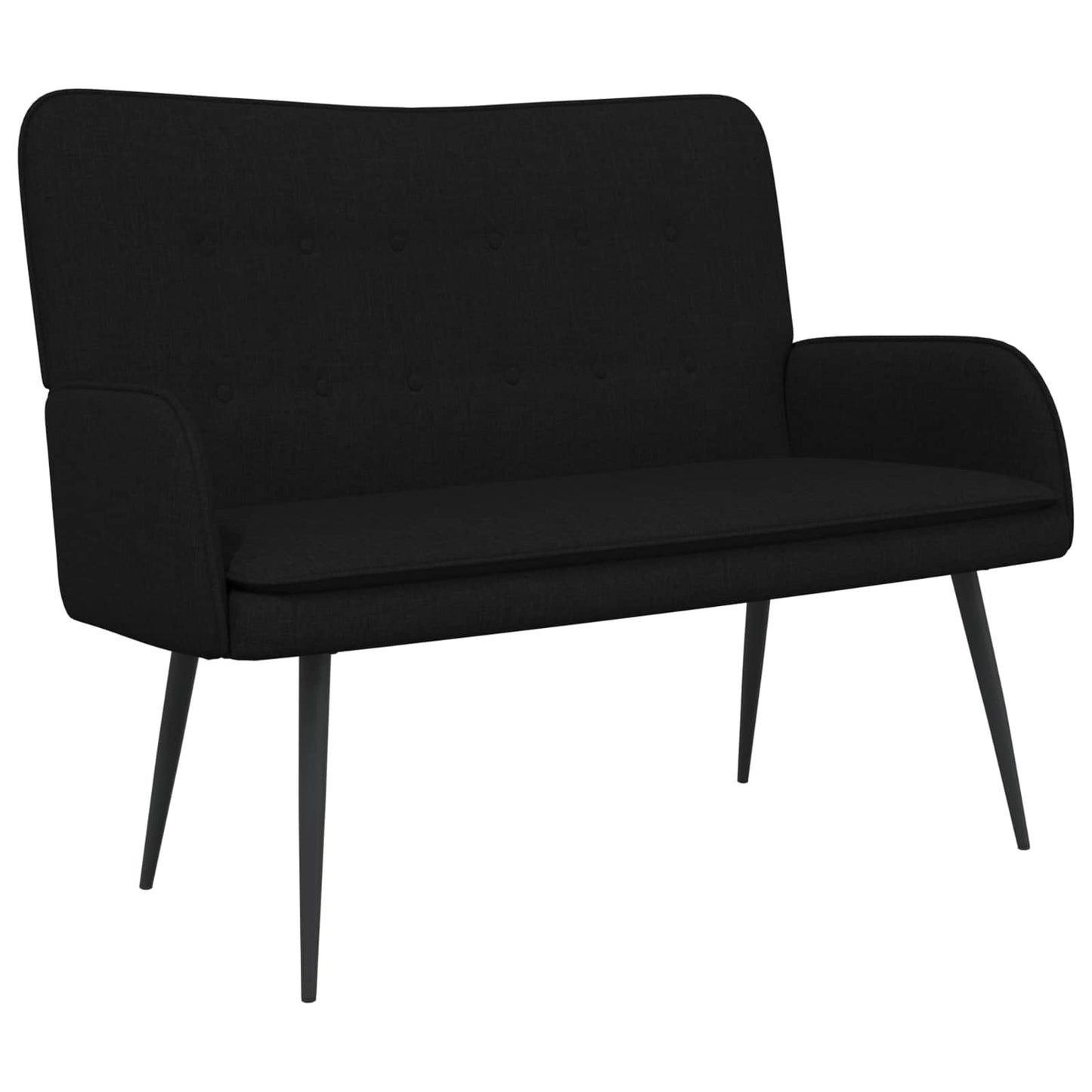 vidaXL Καναπές 2 ατόμων Μαύρο 115 x 61 x 87 εκ. Ύφασμα