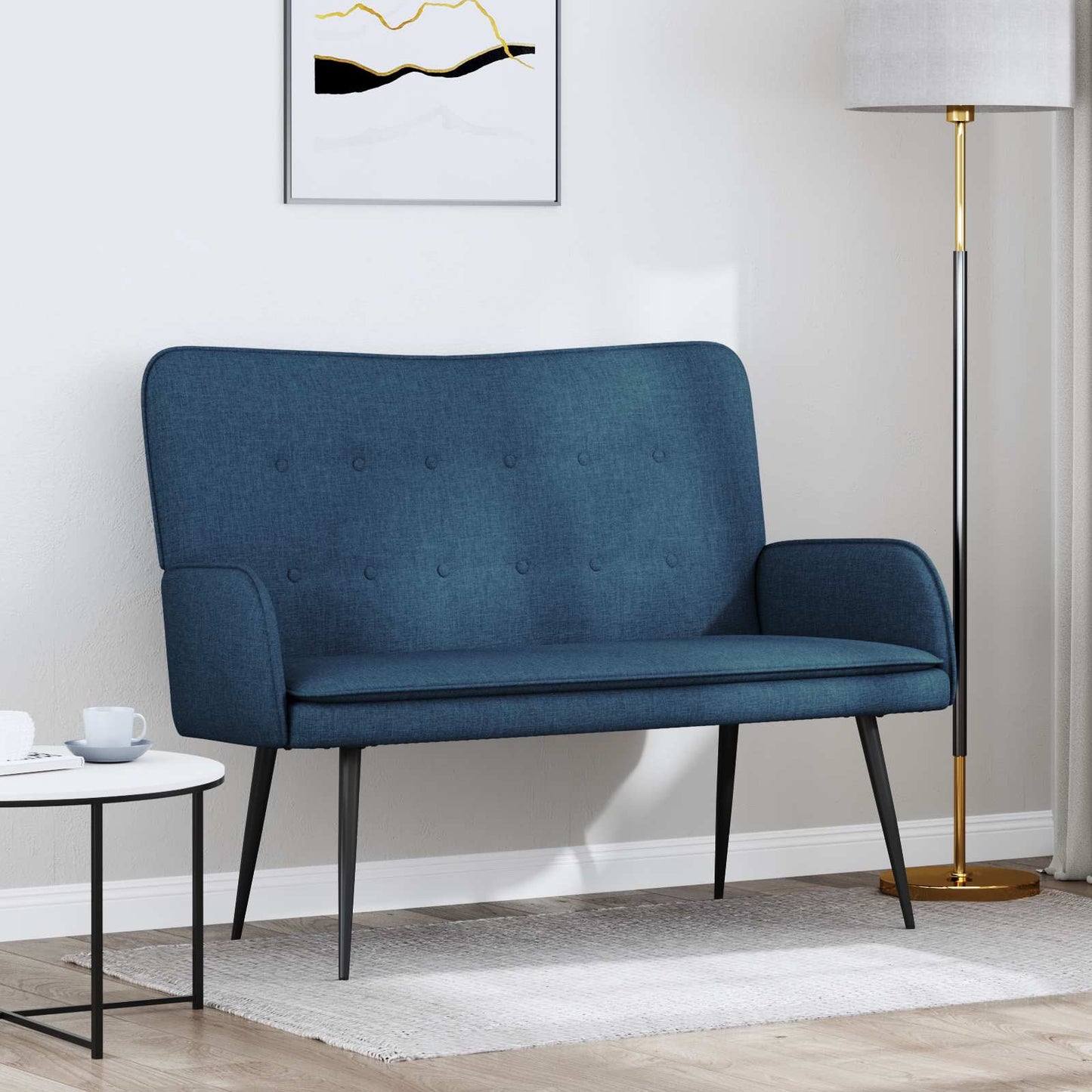 vidaXL Καναπές 2 ατόμων Μπλε 115 x 61 x 87 εκ. Ύφασμα