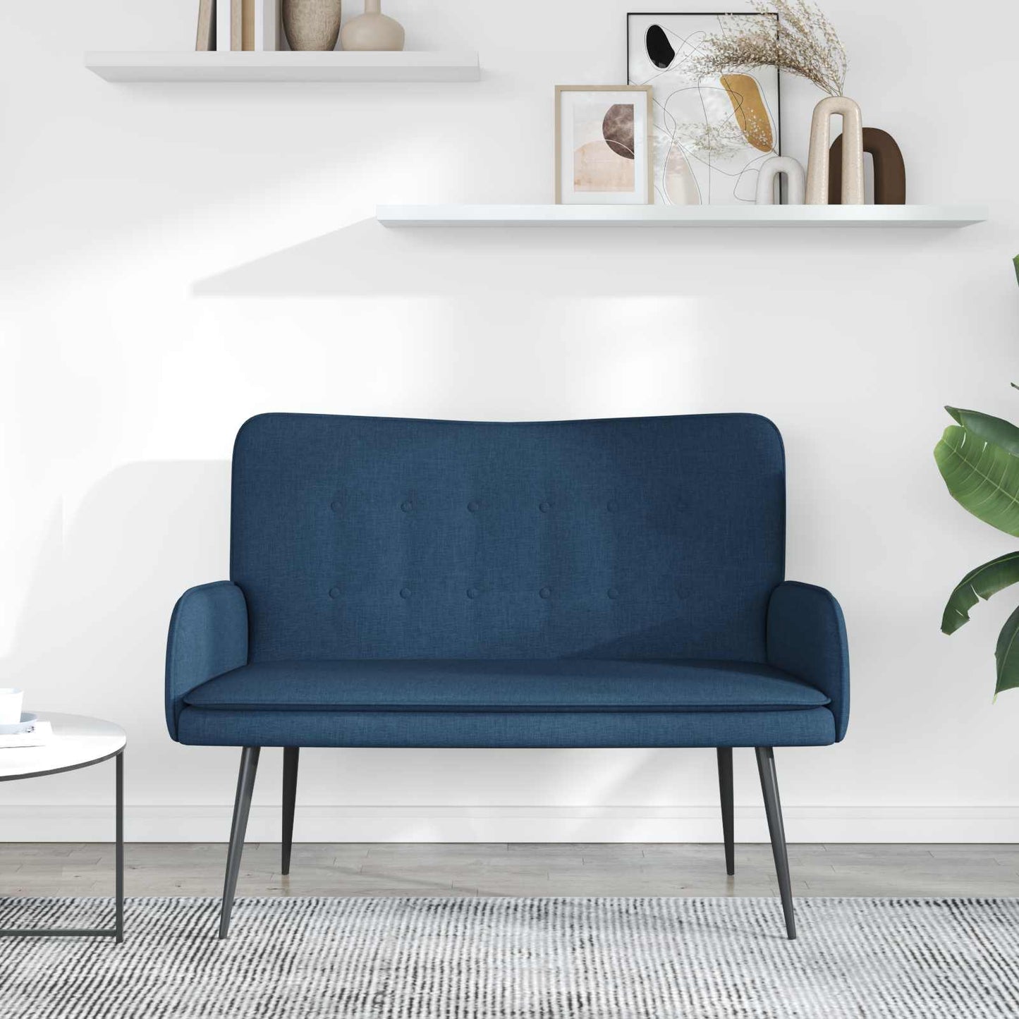 vidaXL Καναπές 2 ατόμων Μπλε 115 x 61 x 87 εκ. Ύφασμα