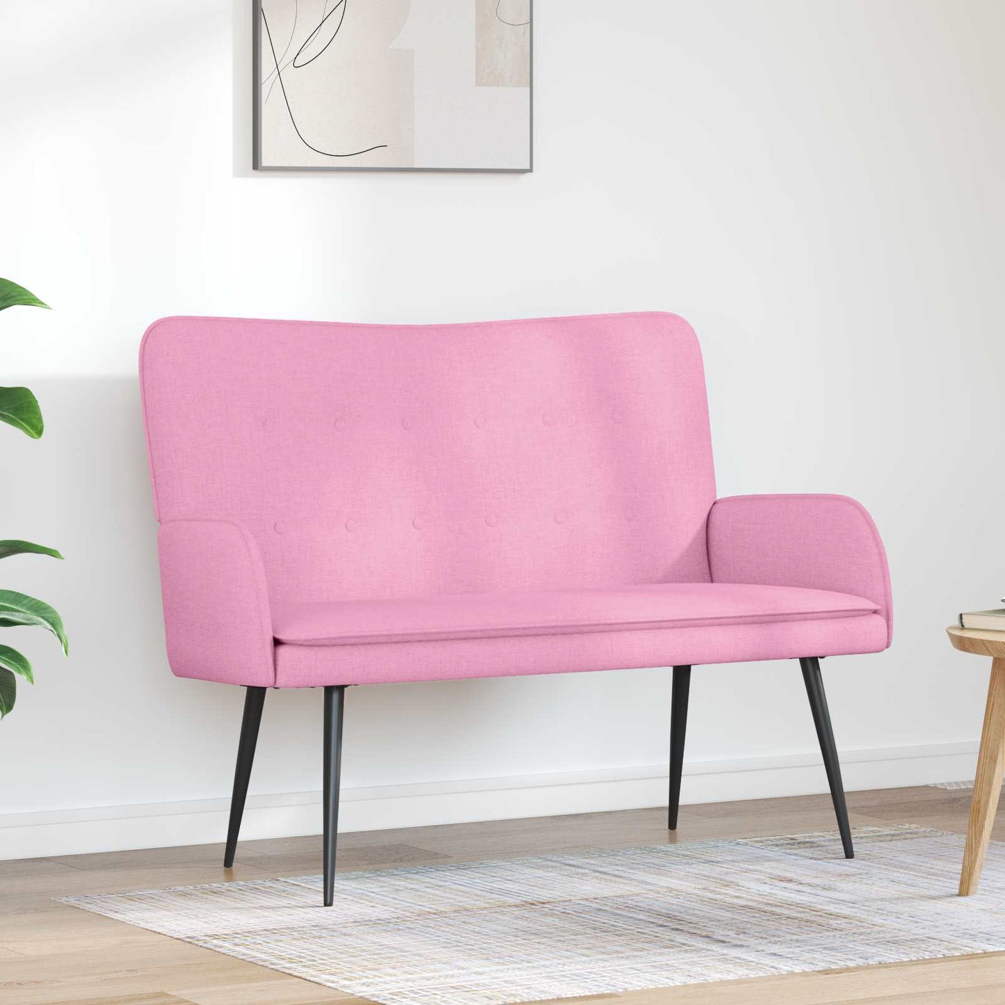 vidaXL Καναπές 2 ατόμων Ροζ 115 x 61 x 87 εκ. Ύφασμα