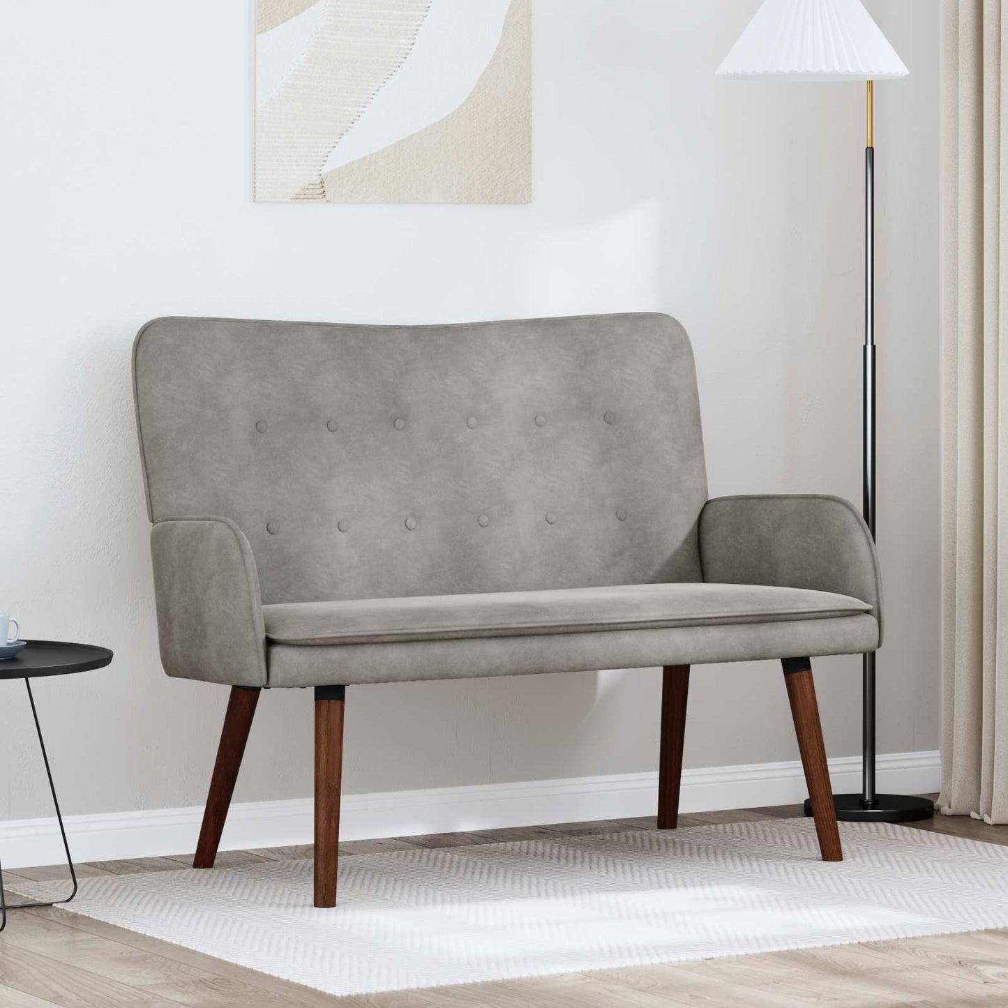 vidaXL Διθέσιος Καναπές Ανοιχτό γκρι 115 x 61 x 87 εκ. Βελούδο