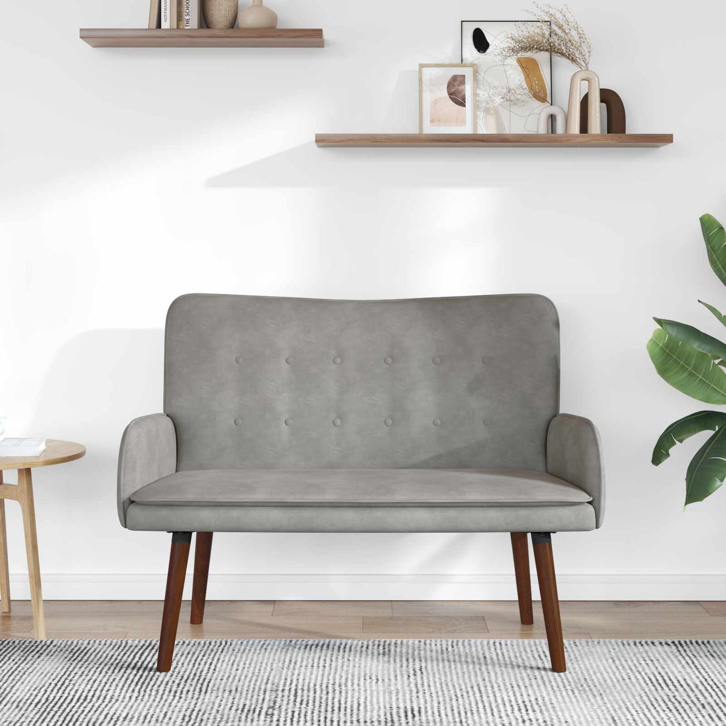 vidaXL Διθέσιος Καναπές Ανοιχτό γκρι 115 x 61 x 87 εκ. Βελούδο