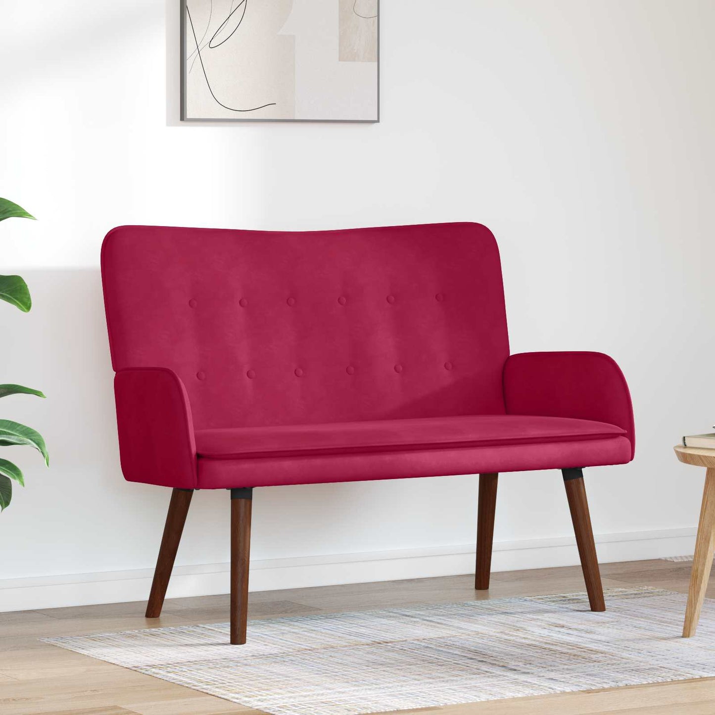 vidaXL Διθέσιος Καναπές Μπορντό 115 x 61 x 87 εκ. Βελούδο