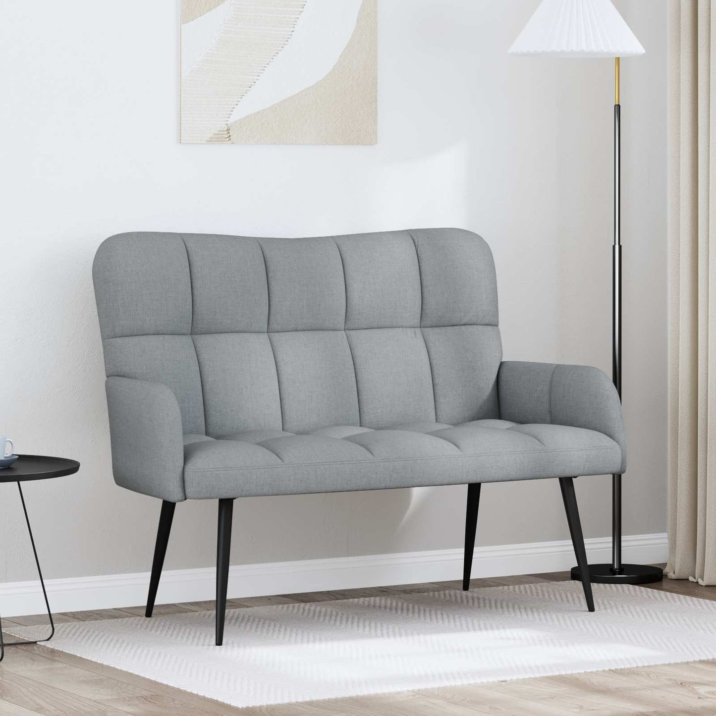 vidaXL Διθέσιος Καναπές Ανοιχτό γκρι 115 x 61 x 87 εκ. ύφασμα
