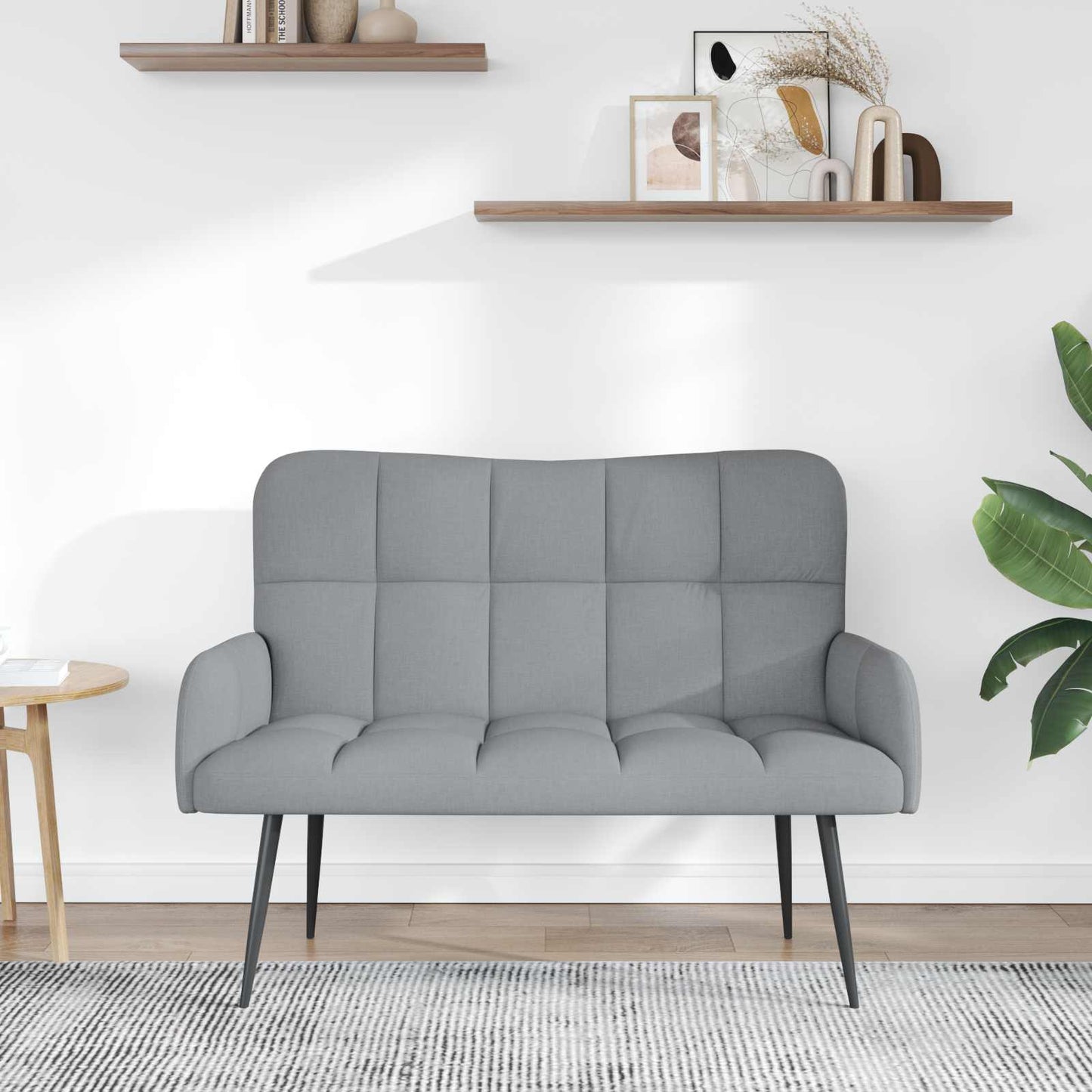 vidaXL Διθέσιος Καναπές Ανοιχτό γκρι 115 x 61 x 87 εκ. ύφασμα