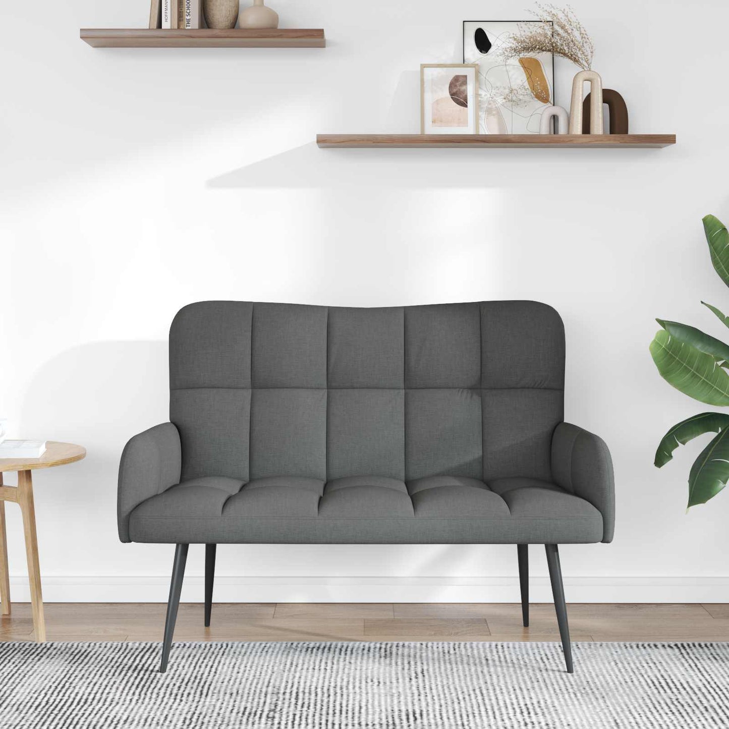 vidaXL Διθέσιος Καναπές Σκούρο Γκρι 115 x 61 x 87 εκ. ύφασμα