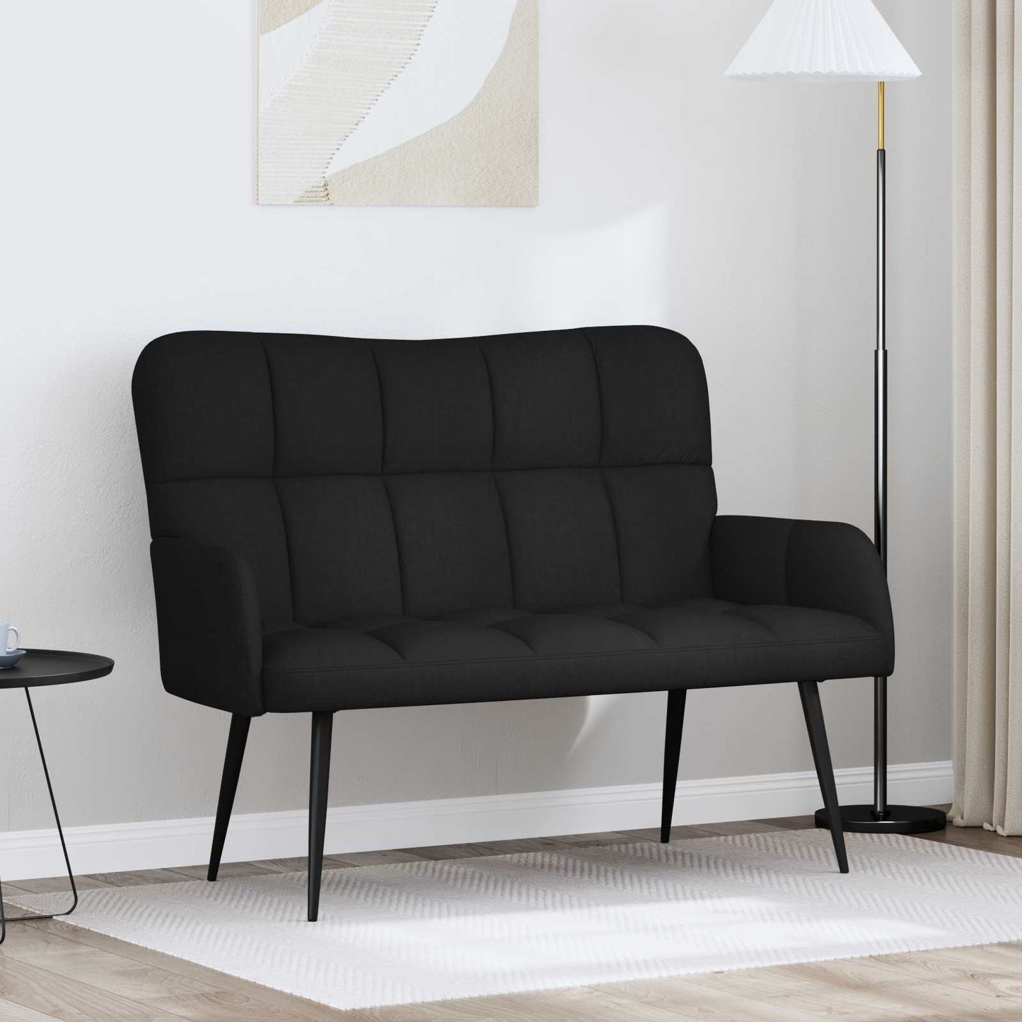 vidaXL Διθέσιος Καναπές Μαύρο 115 x 61 x 87 εκ. ύφασμα