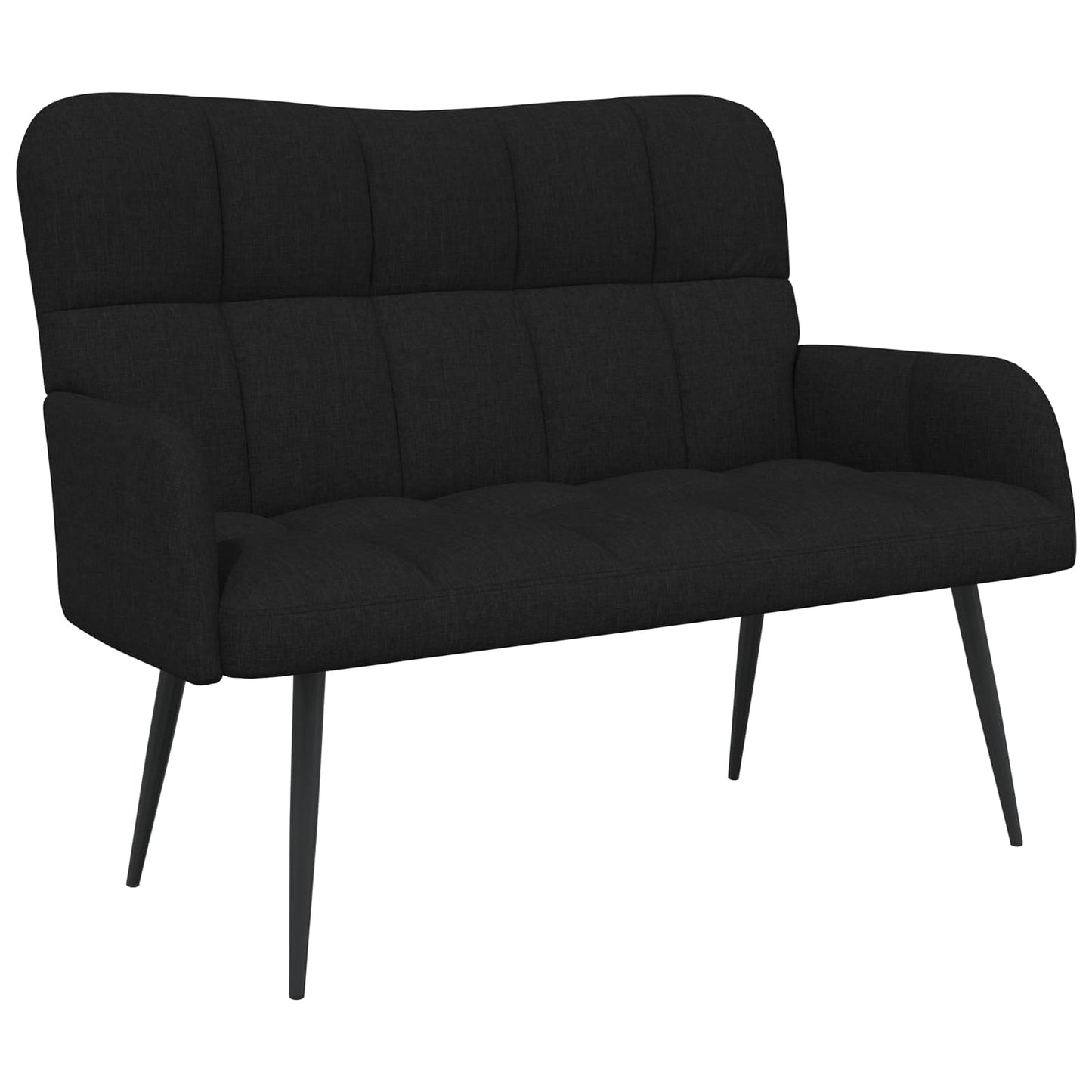 vidaXL Διθέσιος Καναπές Μαύρο 115 x 61 x 87 εκ. ύφασμα