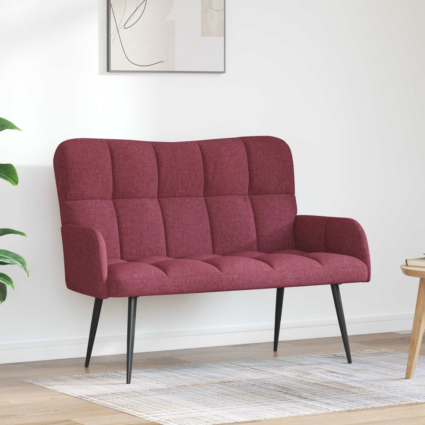 vidaXL Καναπές 2 ατόμων Κόκκινο 115 x 61 x 87 εκ. Ύφασμα