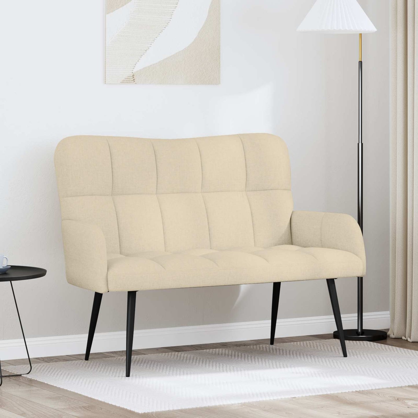 vidaXL Διθέσιος Καναπές Κρεμ 115 x 61 x 87 εκ. ύφασμα