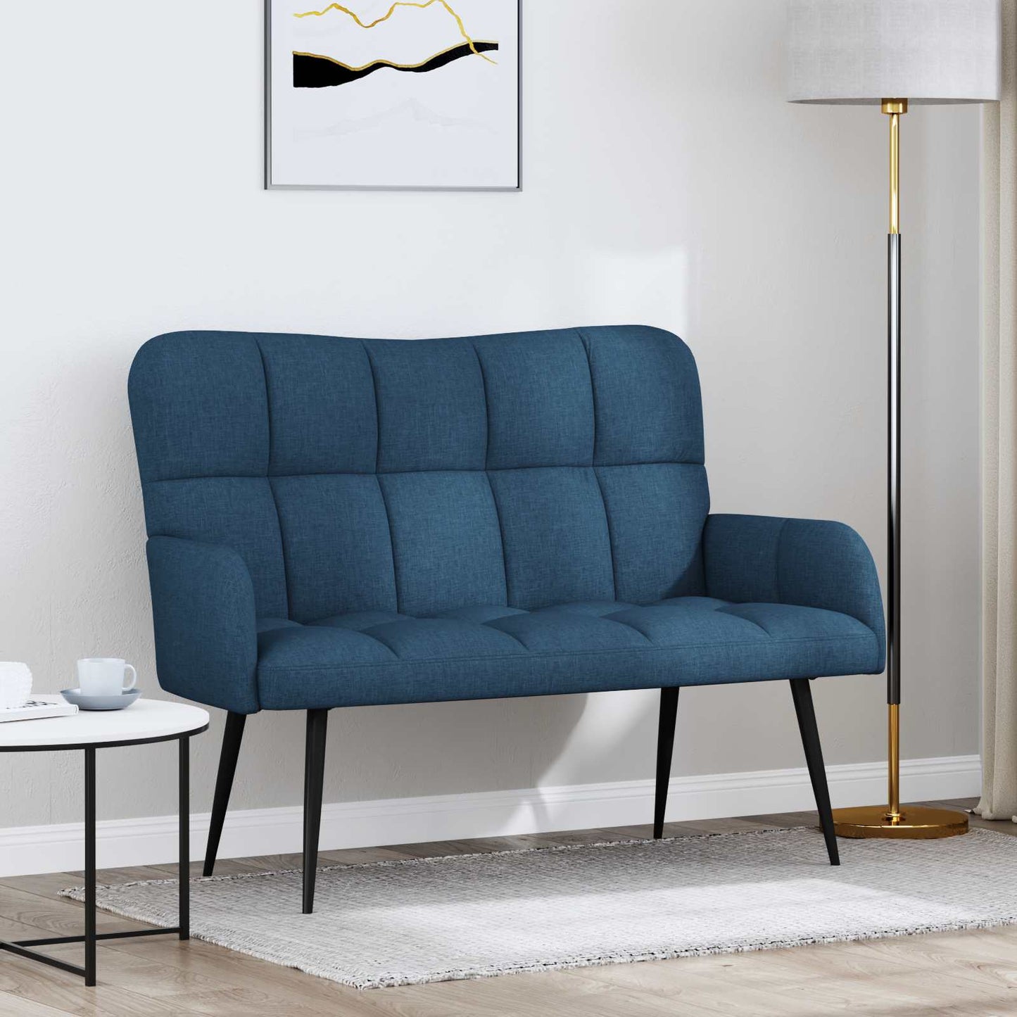 vidaXL Καναπές 2 ατόμων Μπλε 115 x 61 x 87 εκ. Ύφασμα