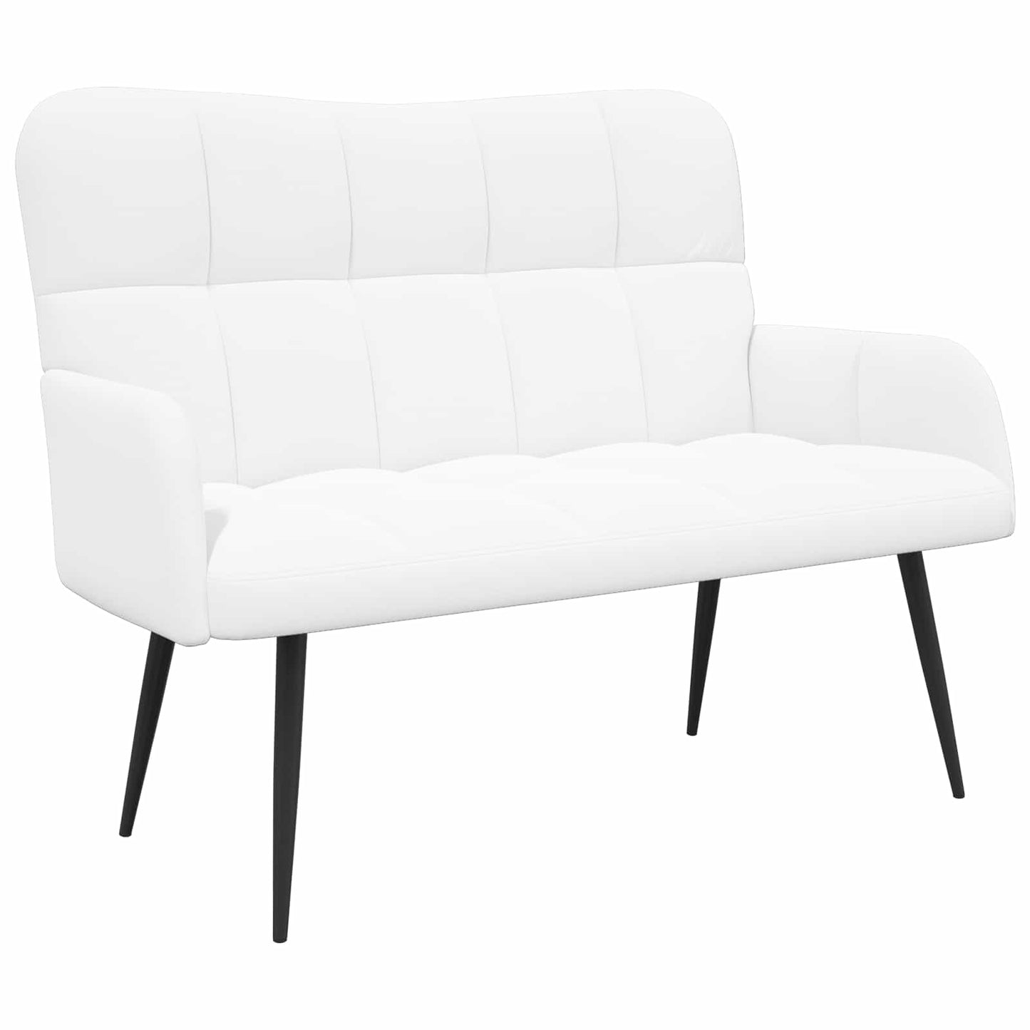 vidaXL Καναπές 2 ατόμων Λευκό 115 x 61 x 87 εκ. Ύφασμα
