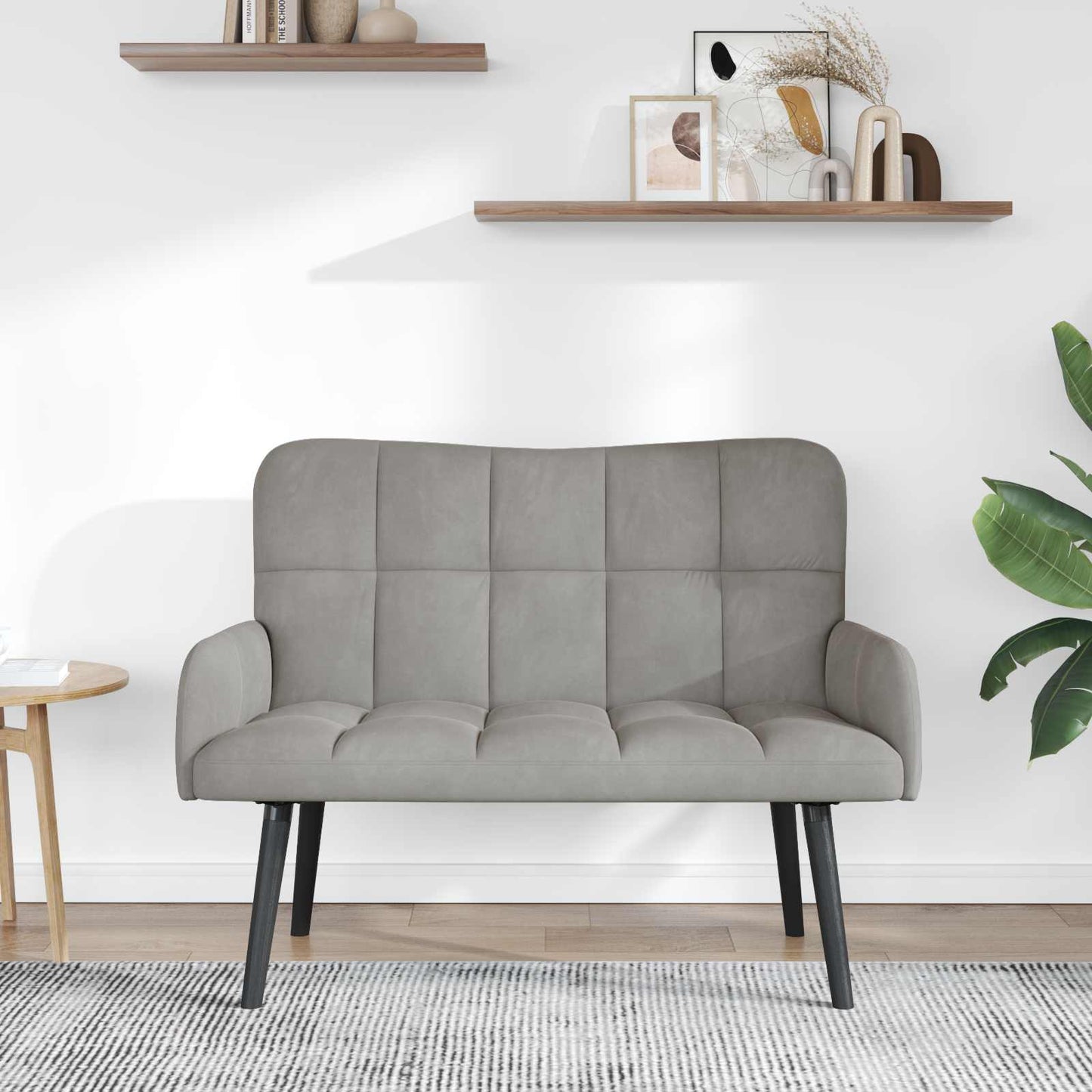 vidaXL Διθέσιος Καναπές Ανοιχτό γκρι 115 x 61 x 87 εκ. Βελούδο
