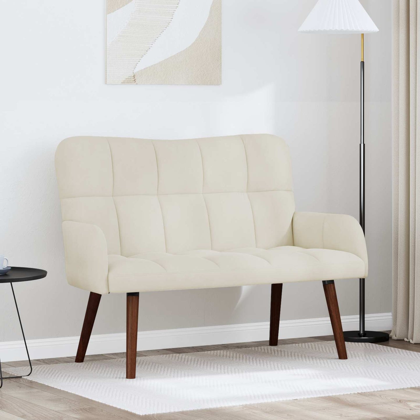 vidaXL Διθέσιος Καναπές Κρεμ 115 x 61 x 87 εκ. Βελούδο
