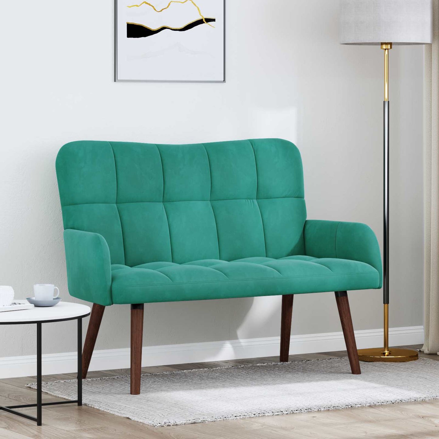 vidaXL Διθέσιος Καναπές Τιρκουάζ 115 x 61 x 87 εκ. Βελούδο