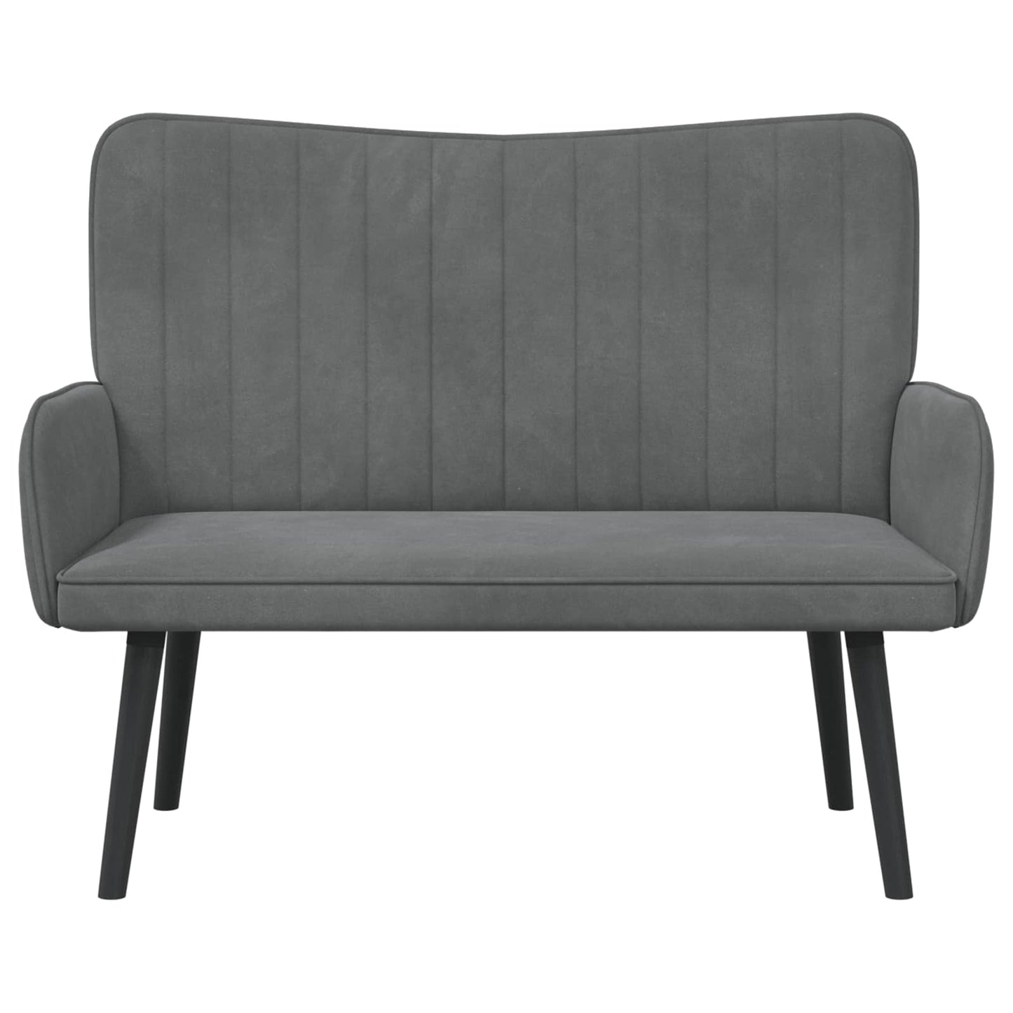 vidaXL Διθέσιος Καναπές Σκούρο Γκρι 115 x 61 x 87 εκ. Βελούδο