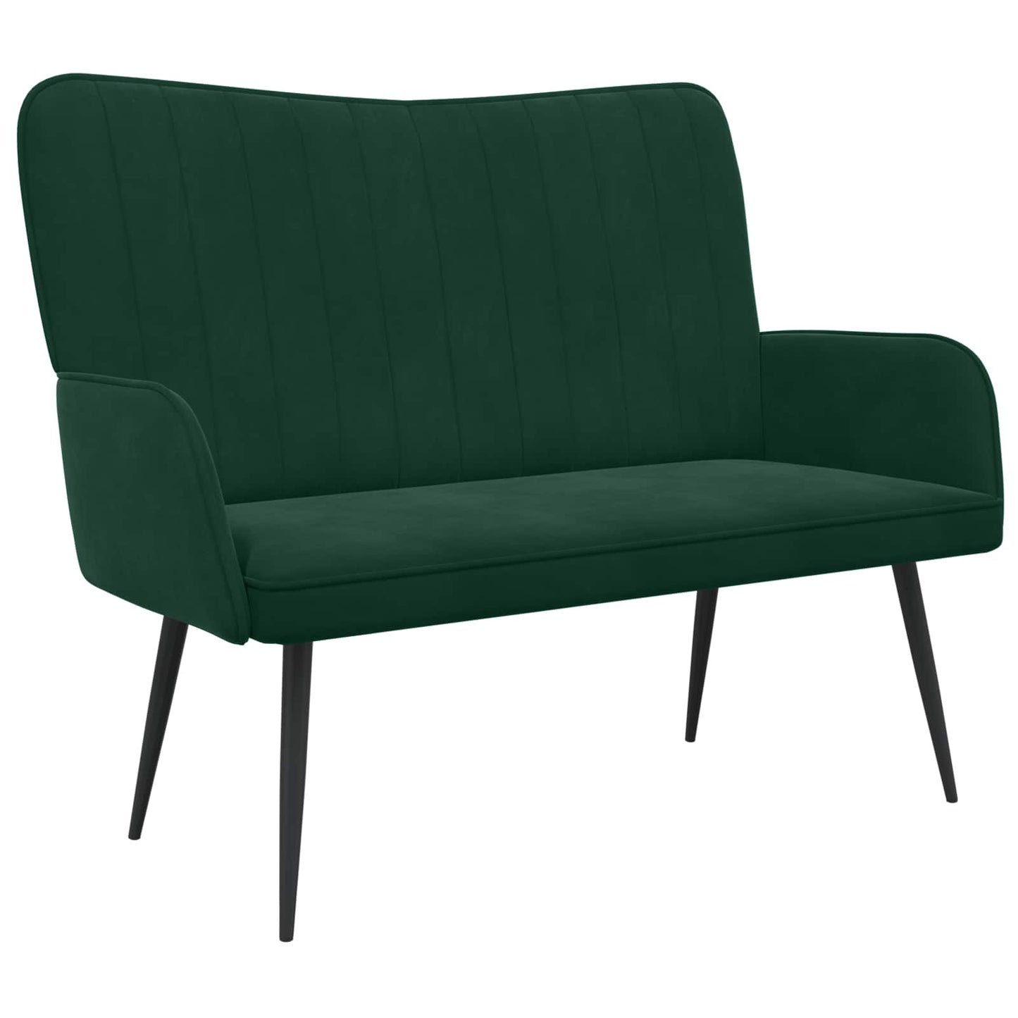 vidaXL Διθέσιος Καναπές Σκούρο Πράσινο 115 x 61 x 87 εκ. Βελούδο