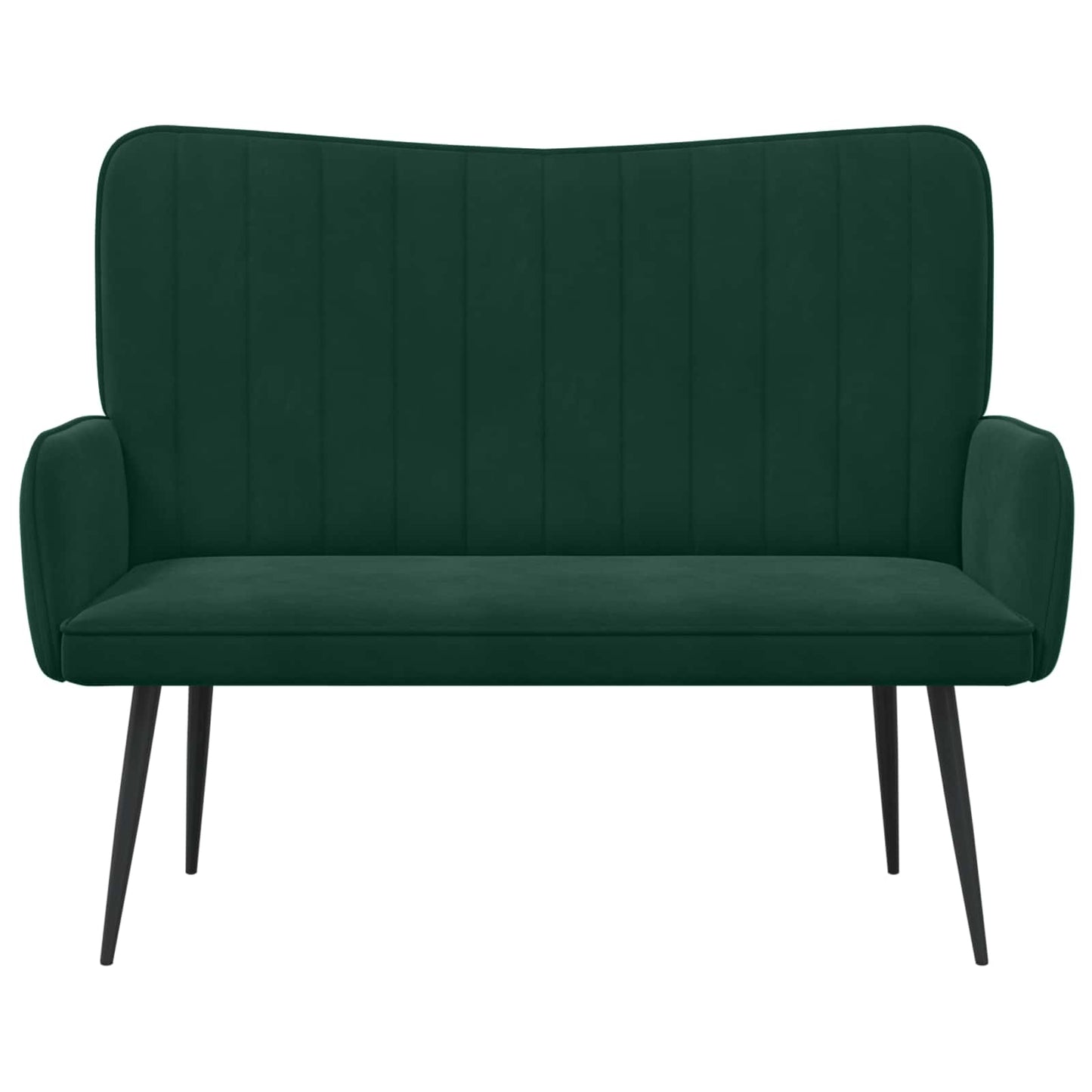 vidaXL Διθέσιος Καναπές Σκούρο Πράσινο 115 x 61 x 87 εκ. Βελούδο
