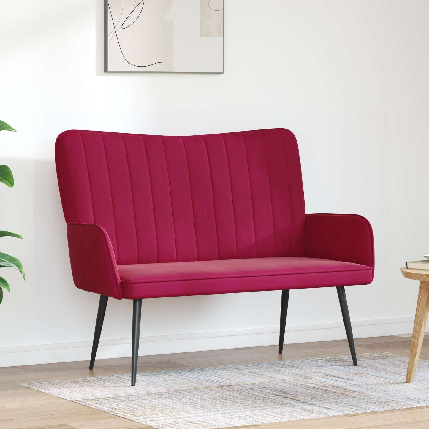 vidaXL Διθέσιος Καναπές Μπορντό 115 x 61 x 87 εκ. Βελούδο