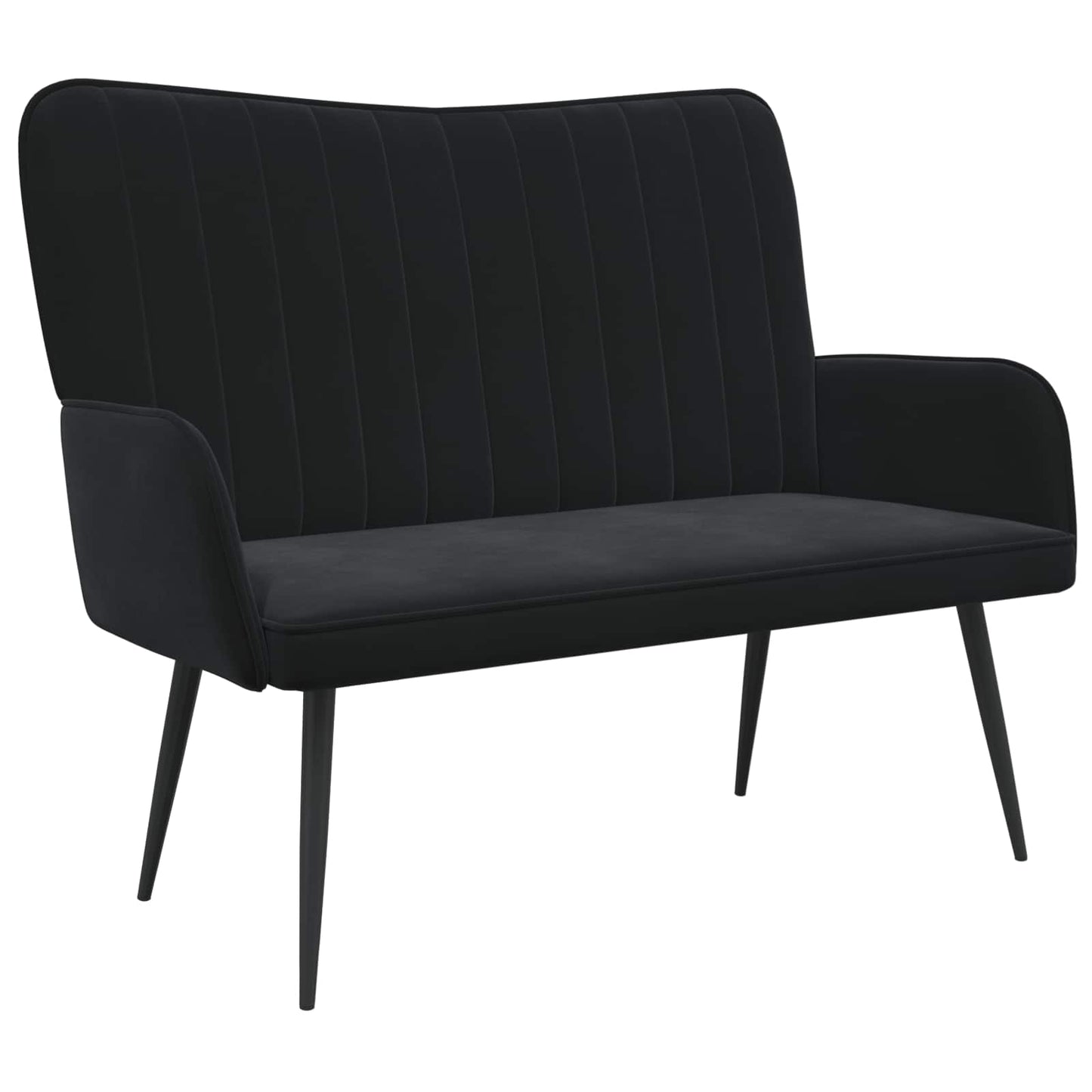 vidaXL Διθέσιος Καναπές Μαύρο 115 x 61 x 87 εκ. Βελούδο