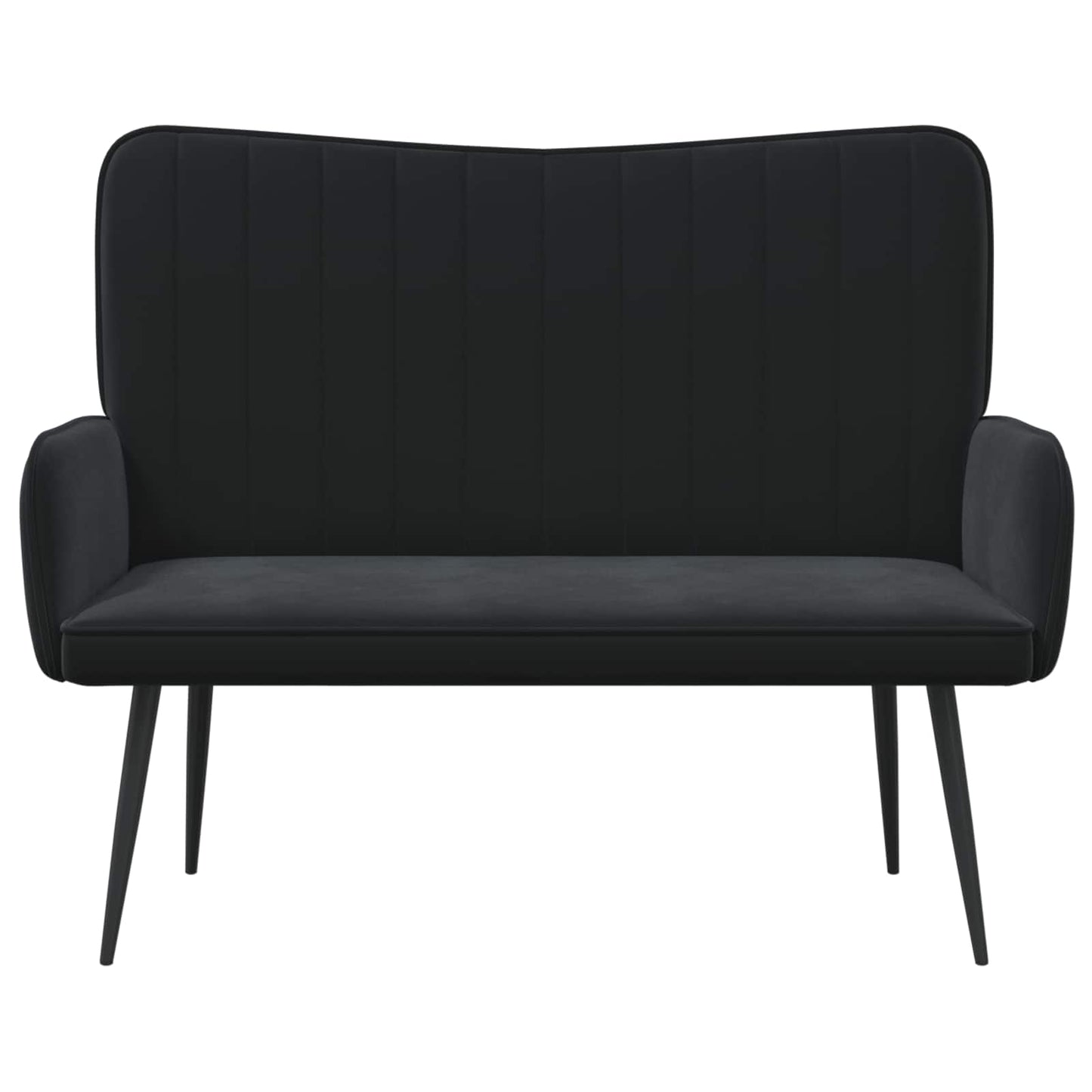 vidaXL Διθέσιος Καναπές Μαύρο 115 x 61 x 87 εκ. Βελούδο