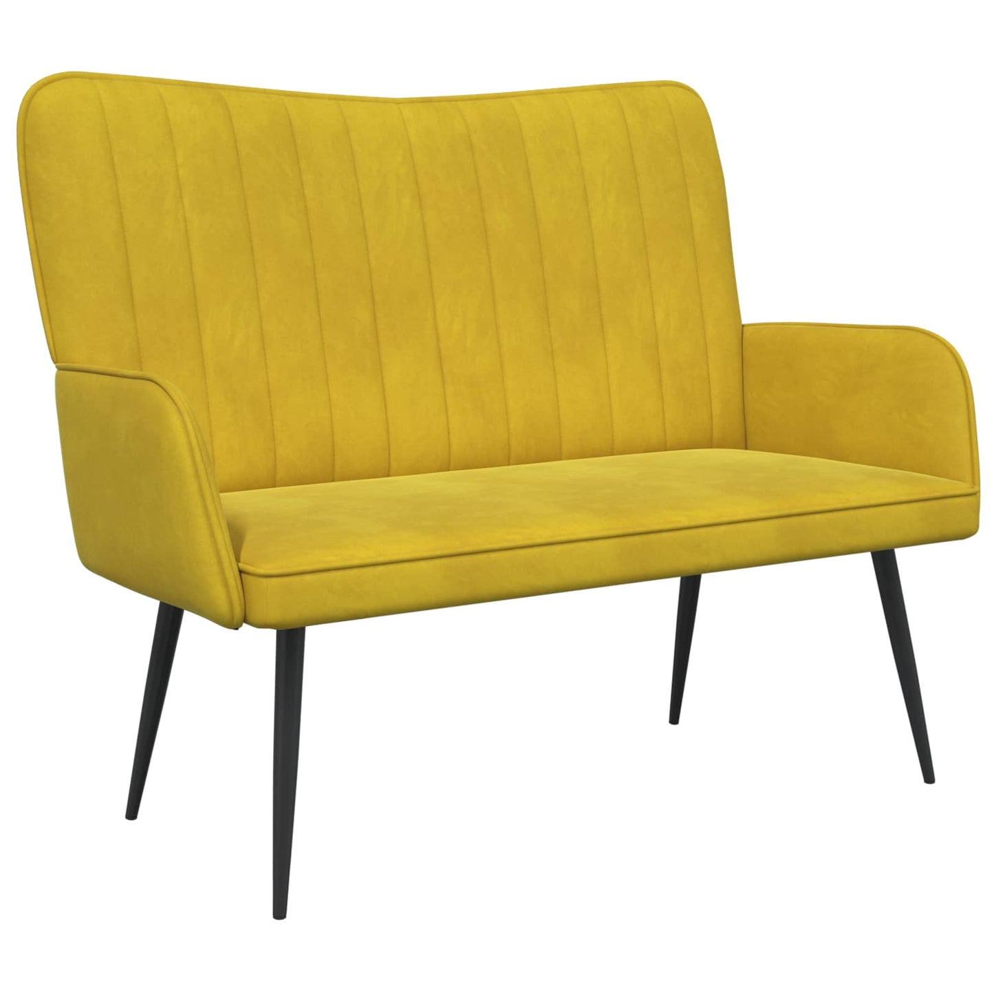 vidaXL Διθέσιος Καναπές Κίτρινο 115 x 61 x 87 εκ. Βελούδο