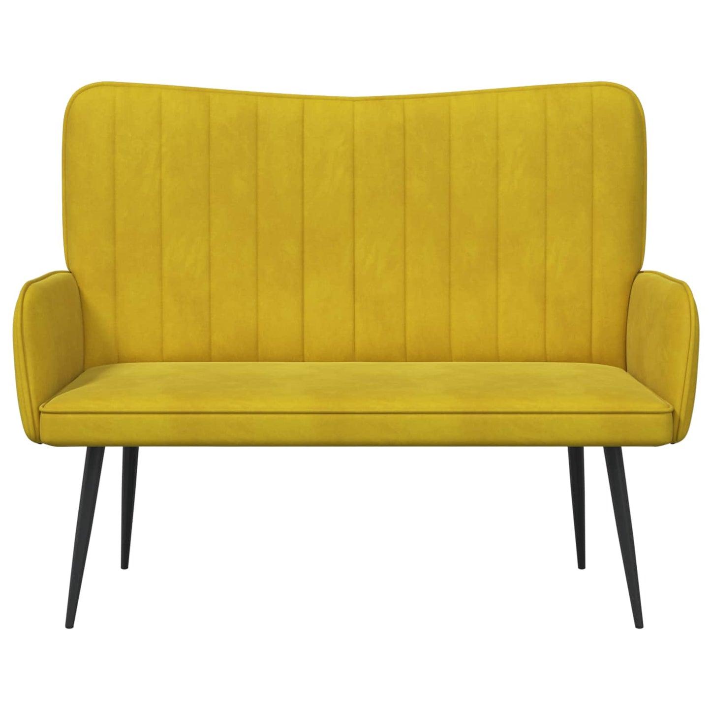 vidaXL Διθέσιος Καναπές Κίτρινο 115 x 61 x 87 εκ. Βελούδο