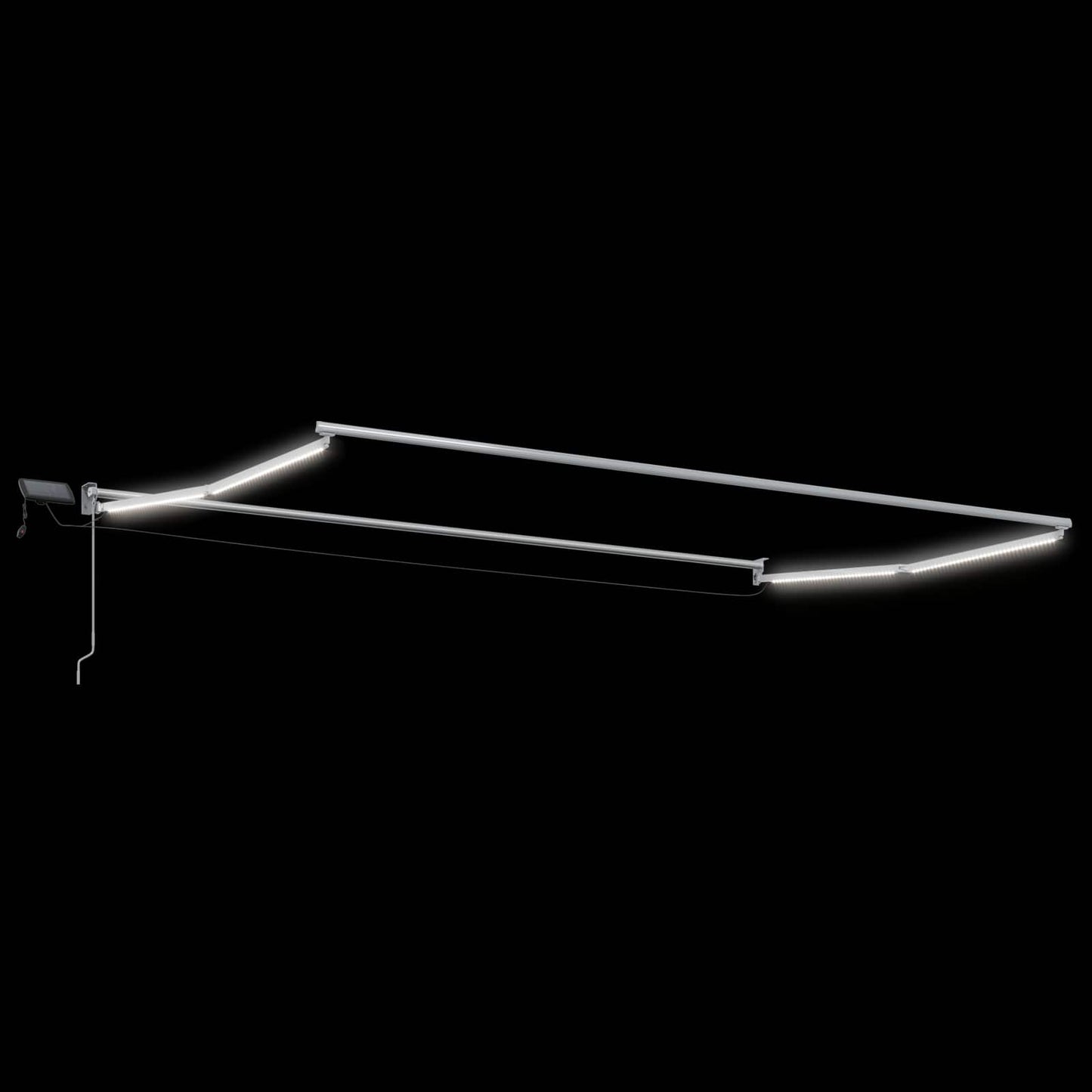 vidaXL Χειροκίνητη αναδιπλούμενη τέντα με LED Καφέ και Λευκό 4 x 3 μ