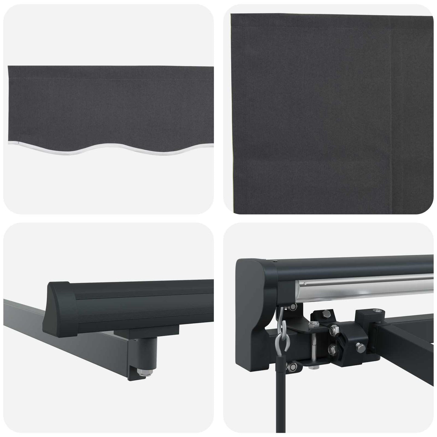 vidaXL Χειροκίνητη Ανακλινόμενη Σκίαση Ανθρακί 4,5 x 3,5 μ