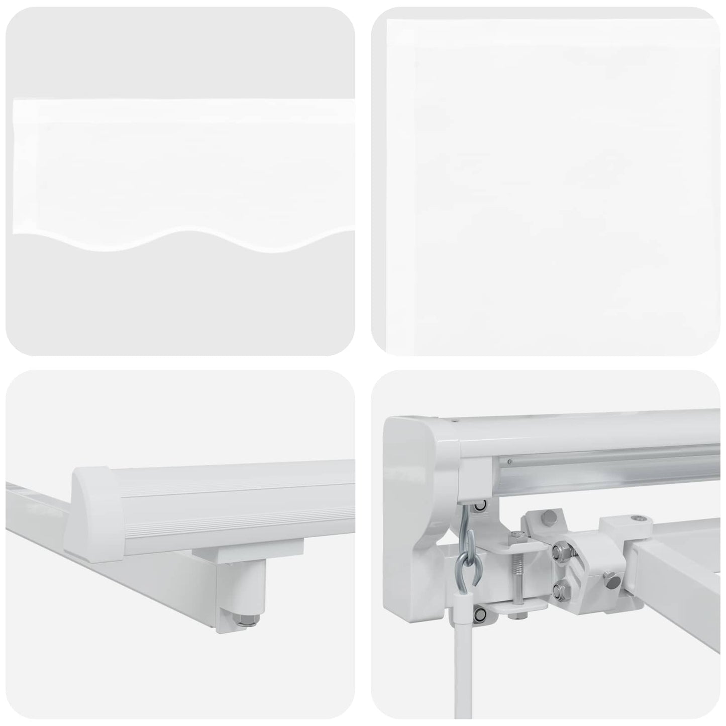 vidaXL Χειροκίνητο πλαίσιο τέντας με LED Λευκός 3,5 x 2,5 μ