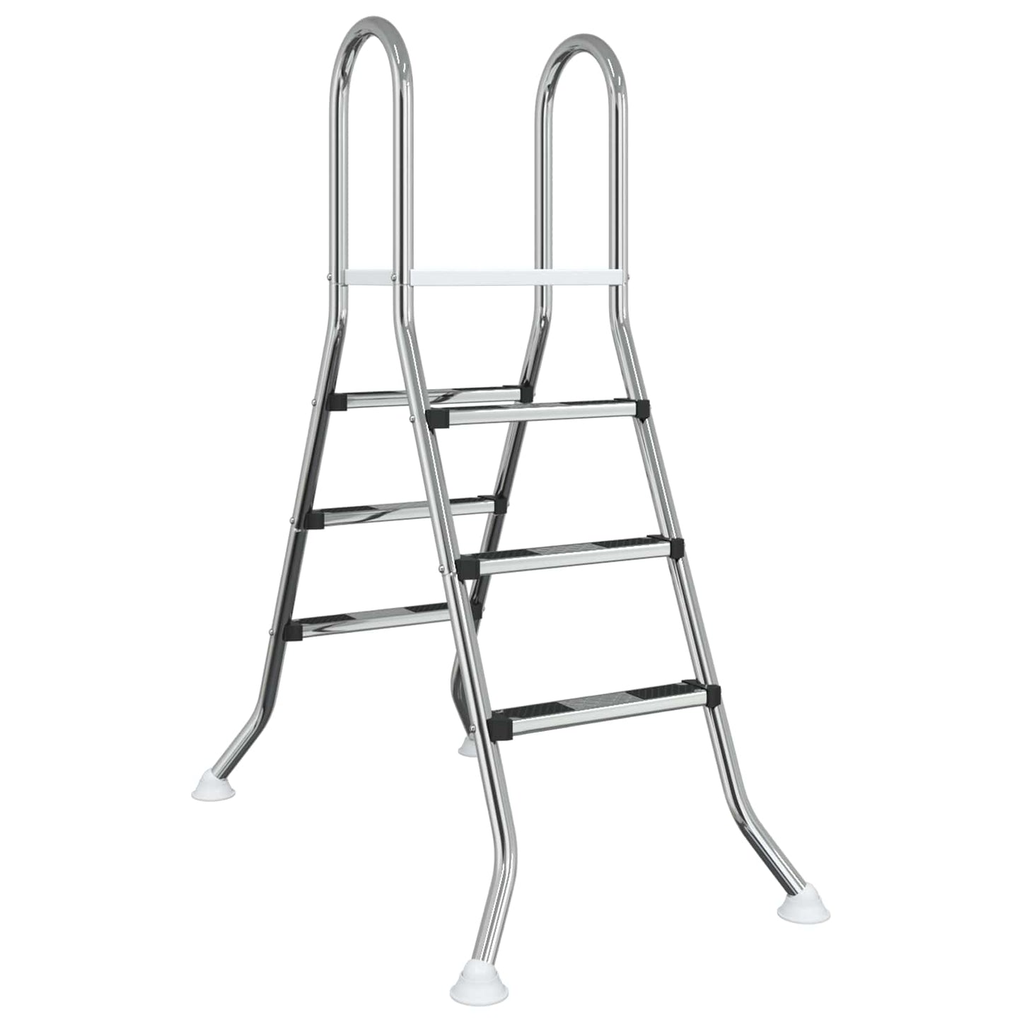 vidaXL Σκάλα πισίνας πάνω από το έδαφος 100 cm 3-Step Ασημί