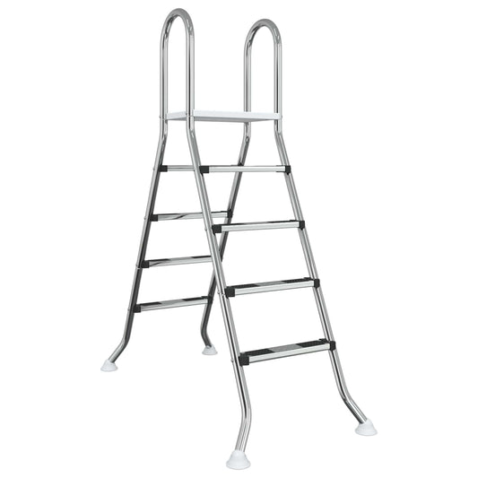 vidaXL Σκάλα πισίνας πάνω από το έδαφος 195 x 150 cm 4-Βήμα