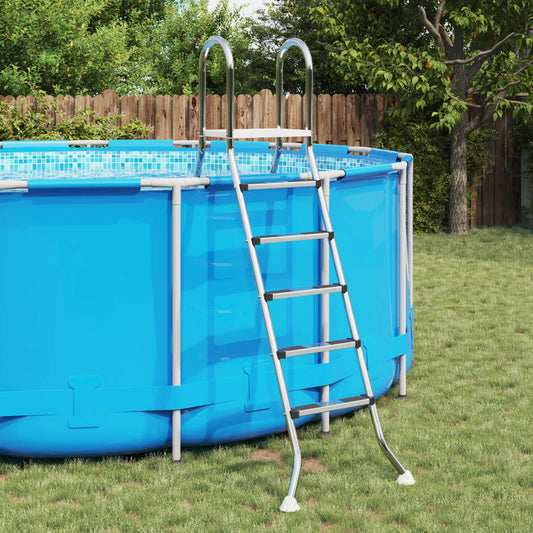 vidaXL Σκάλα πισίνας πάνω από το έδαφος 224 x 175 cm 5-Βήμα