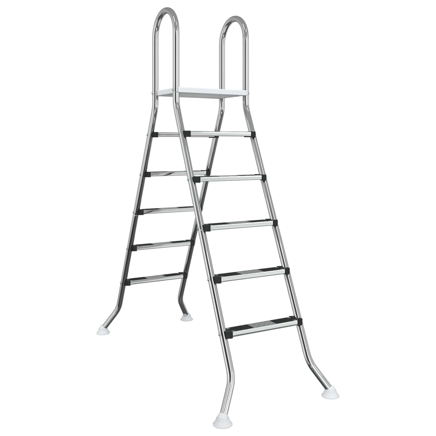 vidaXL Σκάλα πισίνας πάνω από το έδαφος 224 x 175 cm 5-Βήμα