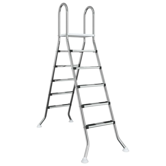 vidaXL Σκάλα πισίνας πάνω από το έδαφος 224 x 175 cm 5-Βήμα