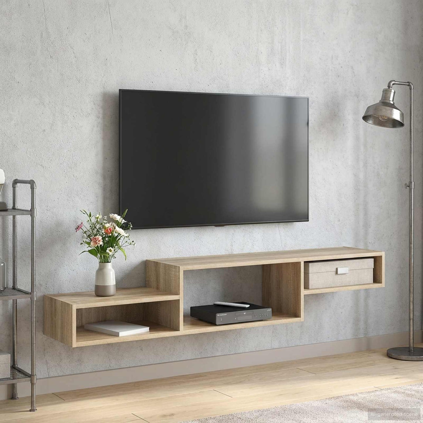 vidaXL Κρεμαστός θρανίο τηλεόρασης Επιτοίχιο Sonoma Δρυς