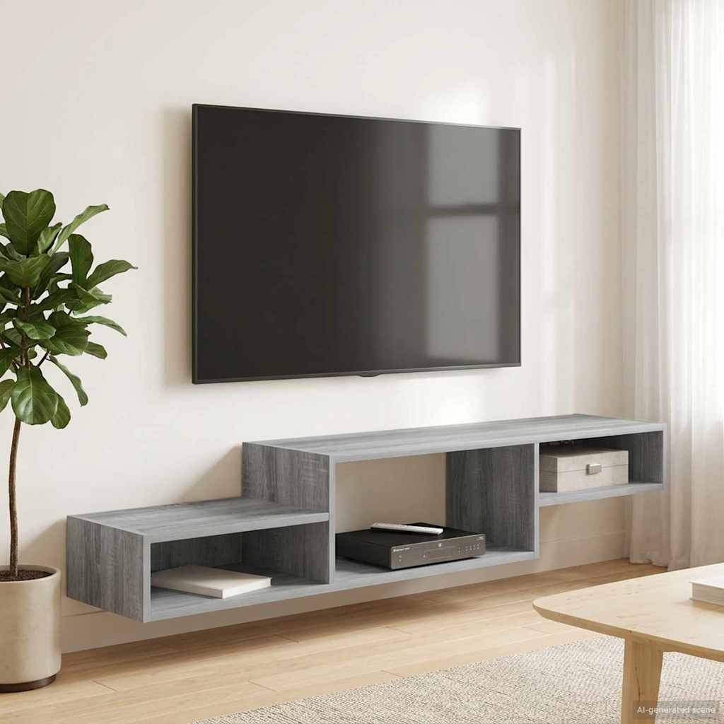 vidaXL Κρεμαστός θρανίο τηλεόρασης Επιτοίχιο Γκρι Sonoma