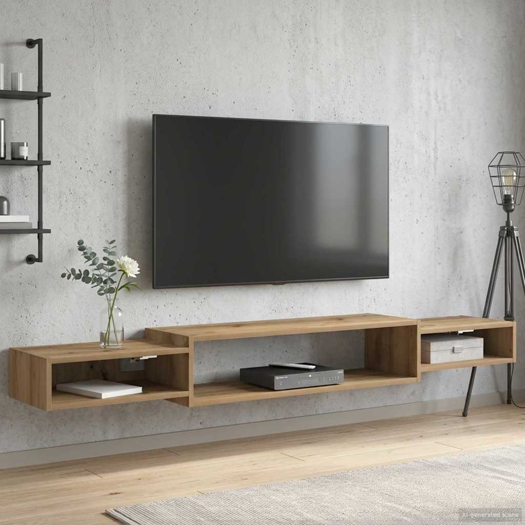 vidaXL Κρεμαστός θρανίο τηλεόρασης Επιτοίχιο Artisan Δρυς